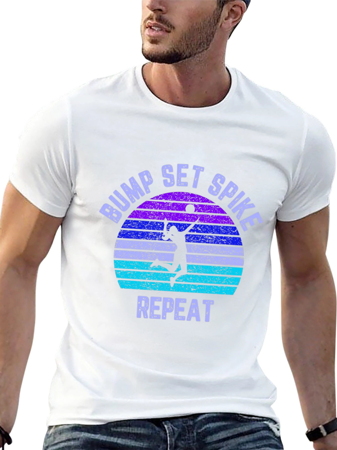 Bump Set Spike Repeat Volleyball Graphic Tee