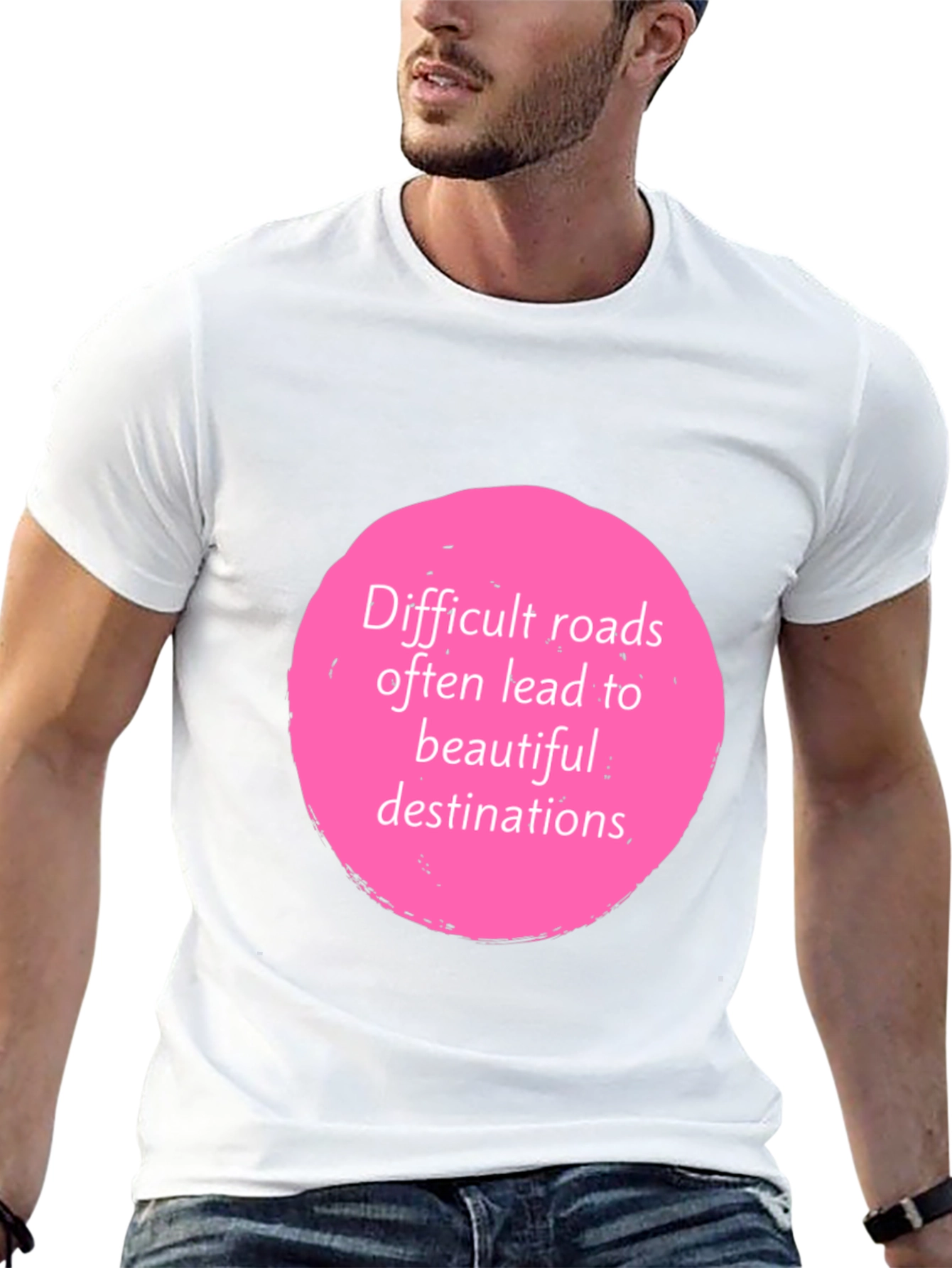 Motivational Quote Graphic Tee - Black