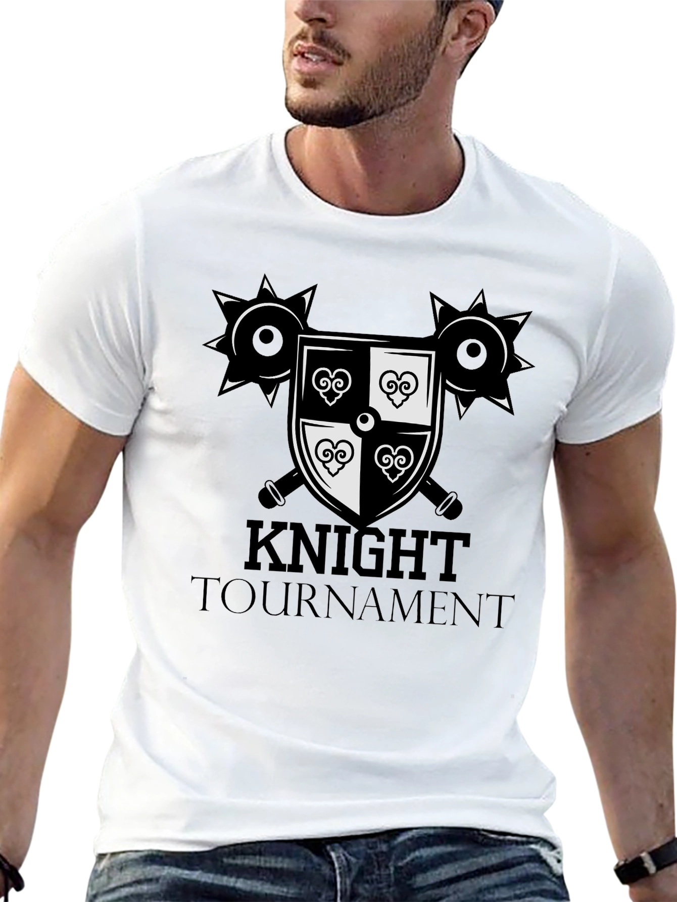 Knight Tournament Graphic Tee - Medieval Design