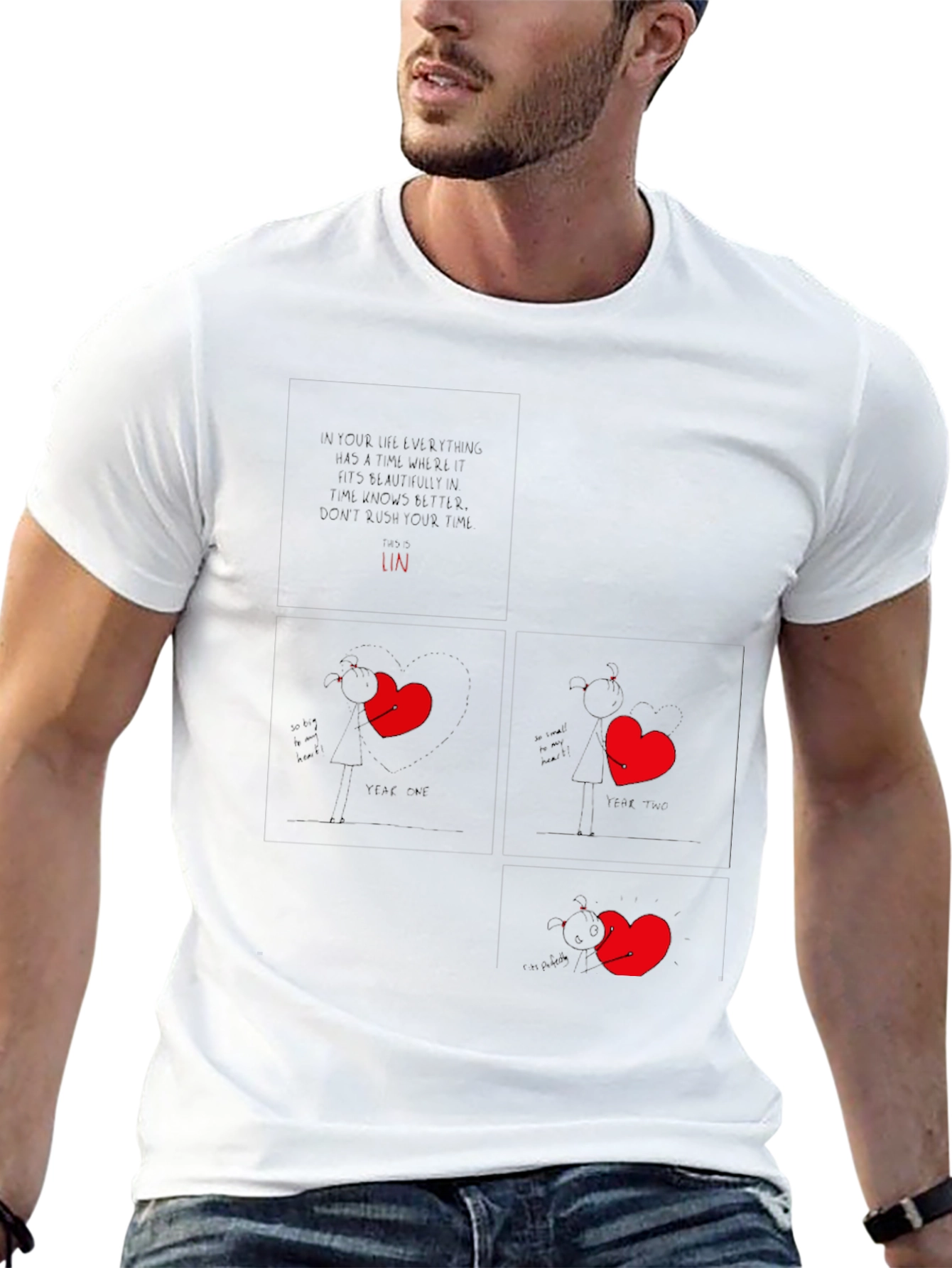 Heart Story Black Graphic Tee