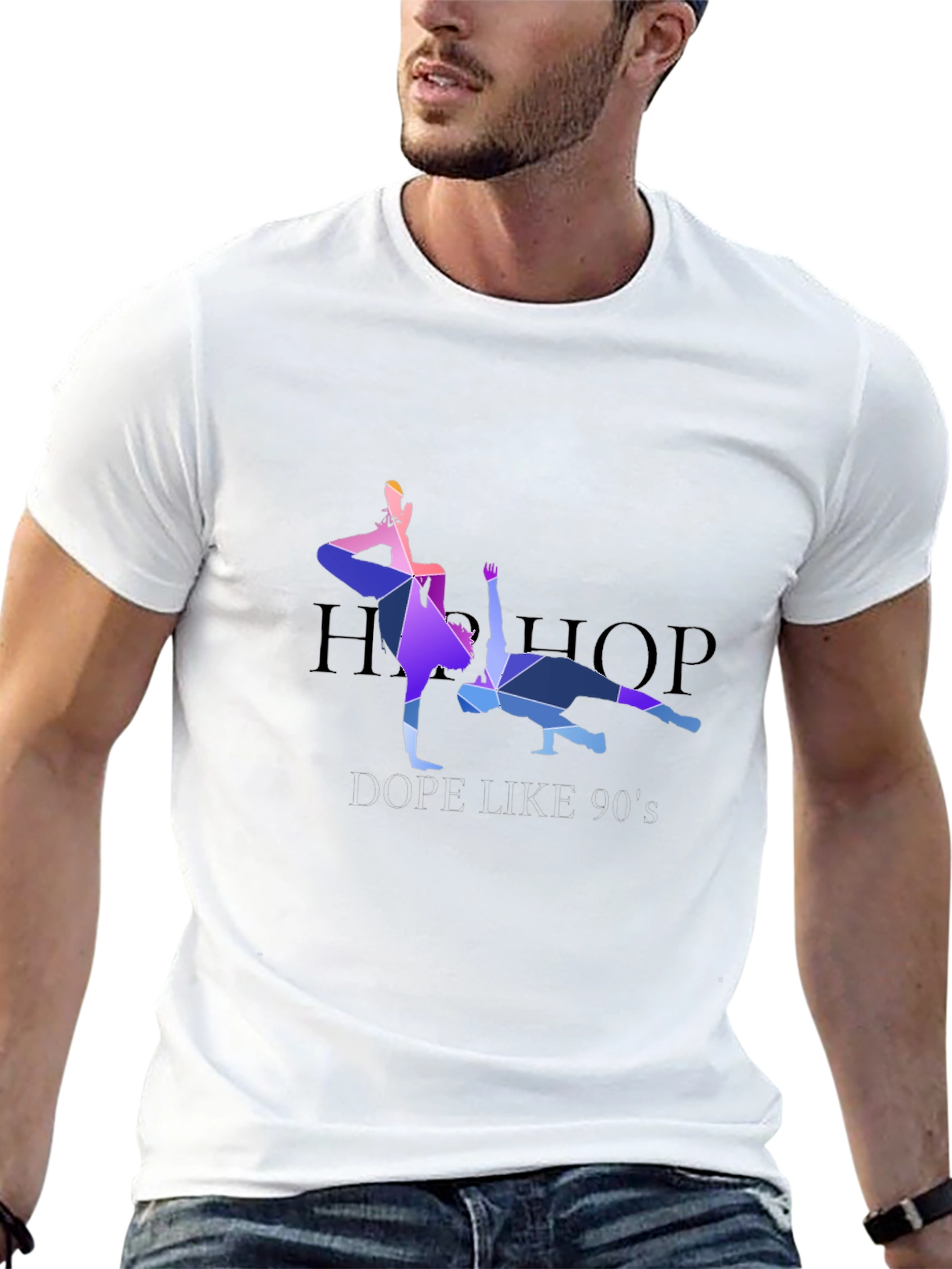 Geometric Hip Hop Dancer Graphic T-Shirt
