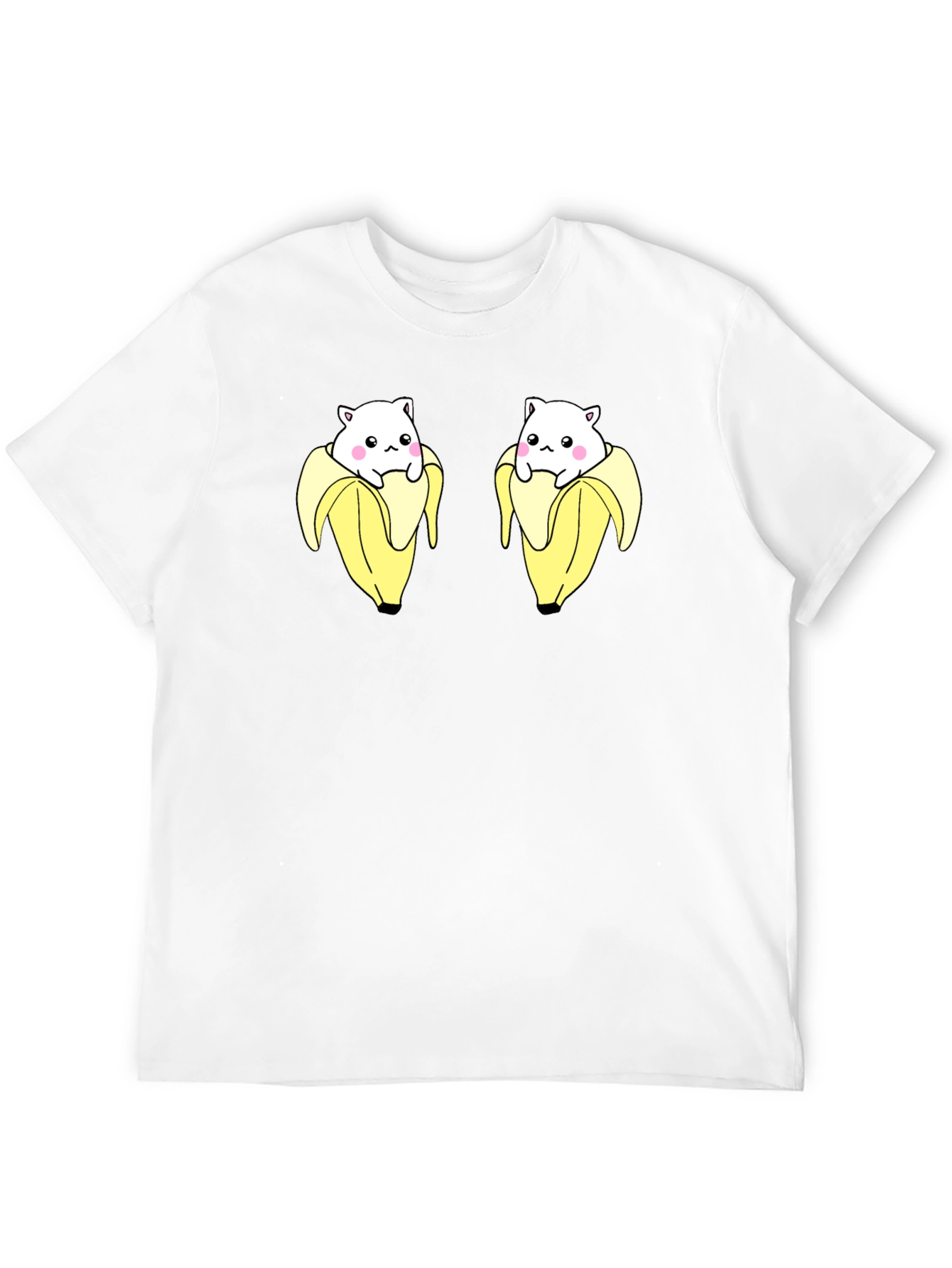 Banana Cat T-Shirt Cute Novelty Black Tee