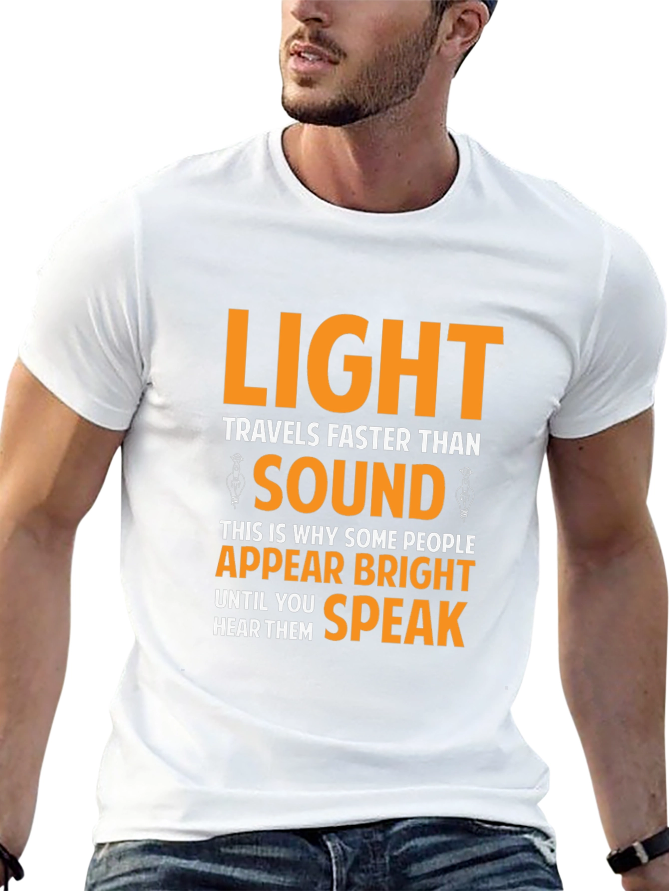 Humorous Light vs. Sound Black T-Shirt