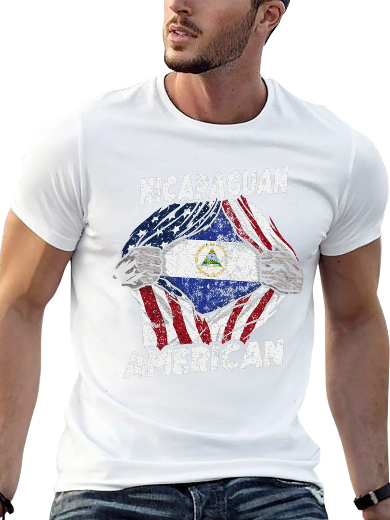 Nicaraguan American T-Shirt USA Flag Pride