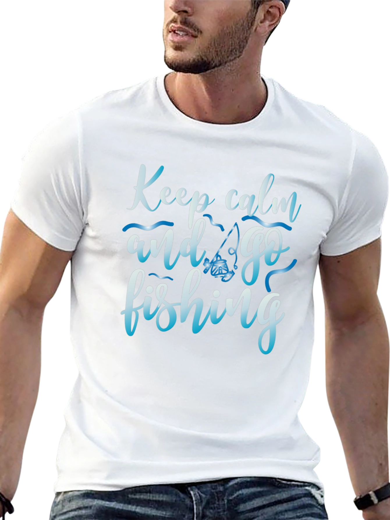 Keep Calm and Go Fishing Black T-Shirt