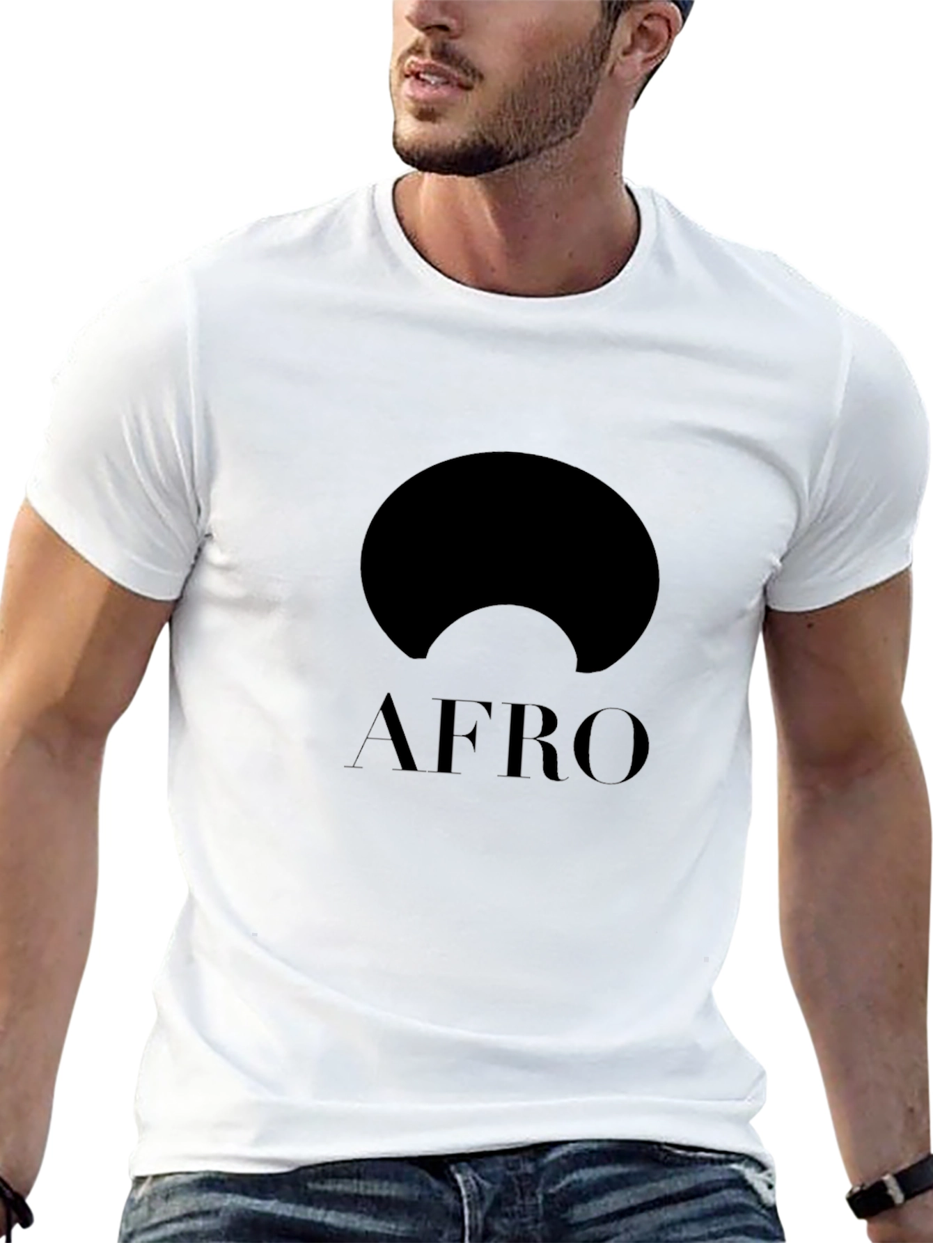 AFRO Graphic Tee - Modern Black Cotton T-Shirt