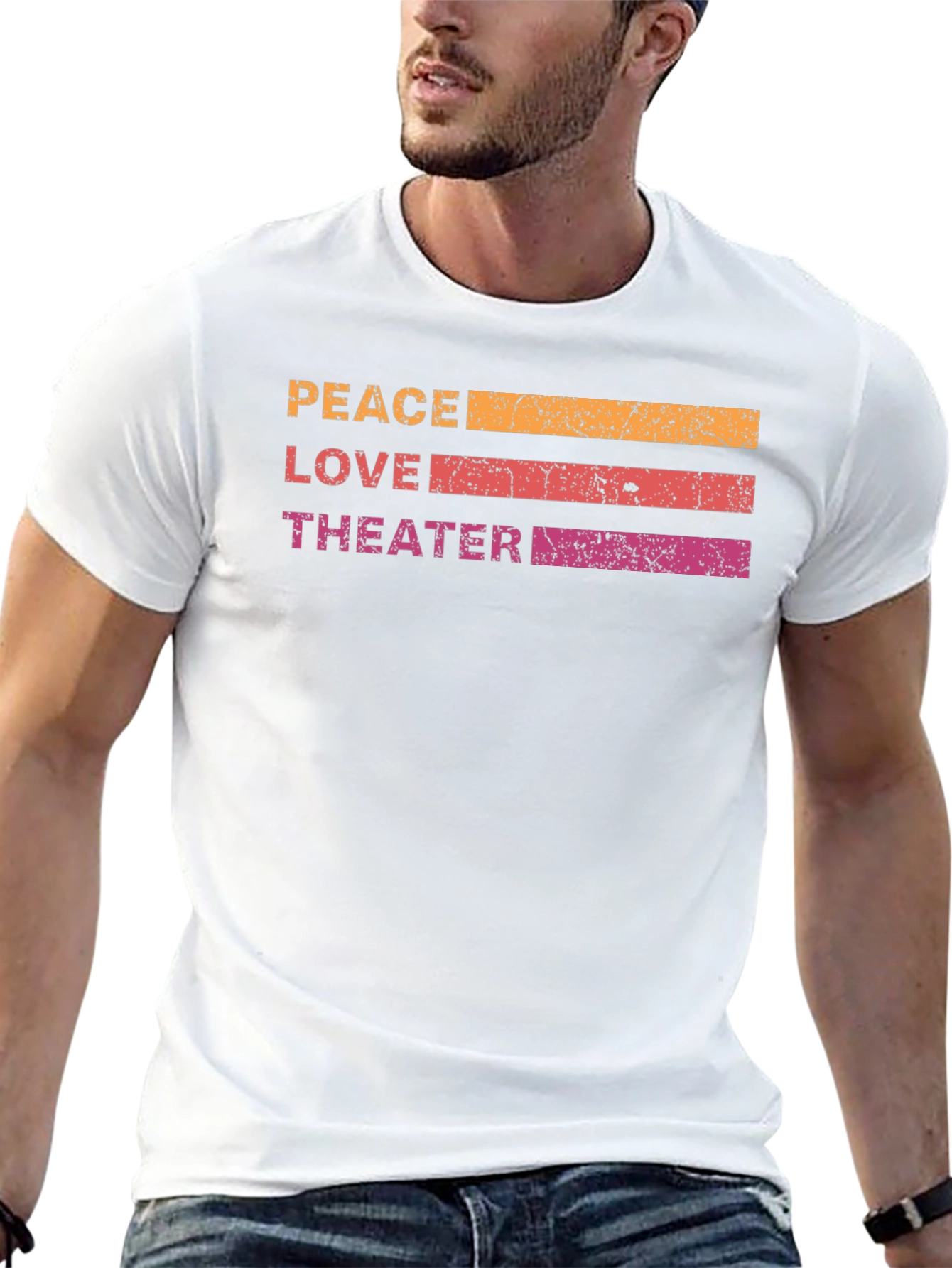 Peace Love Theater T-Shirt - Retro Design