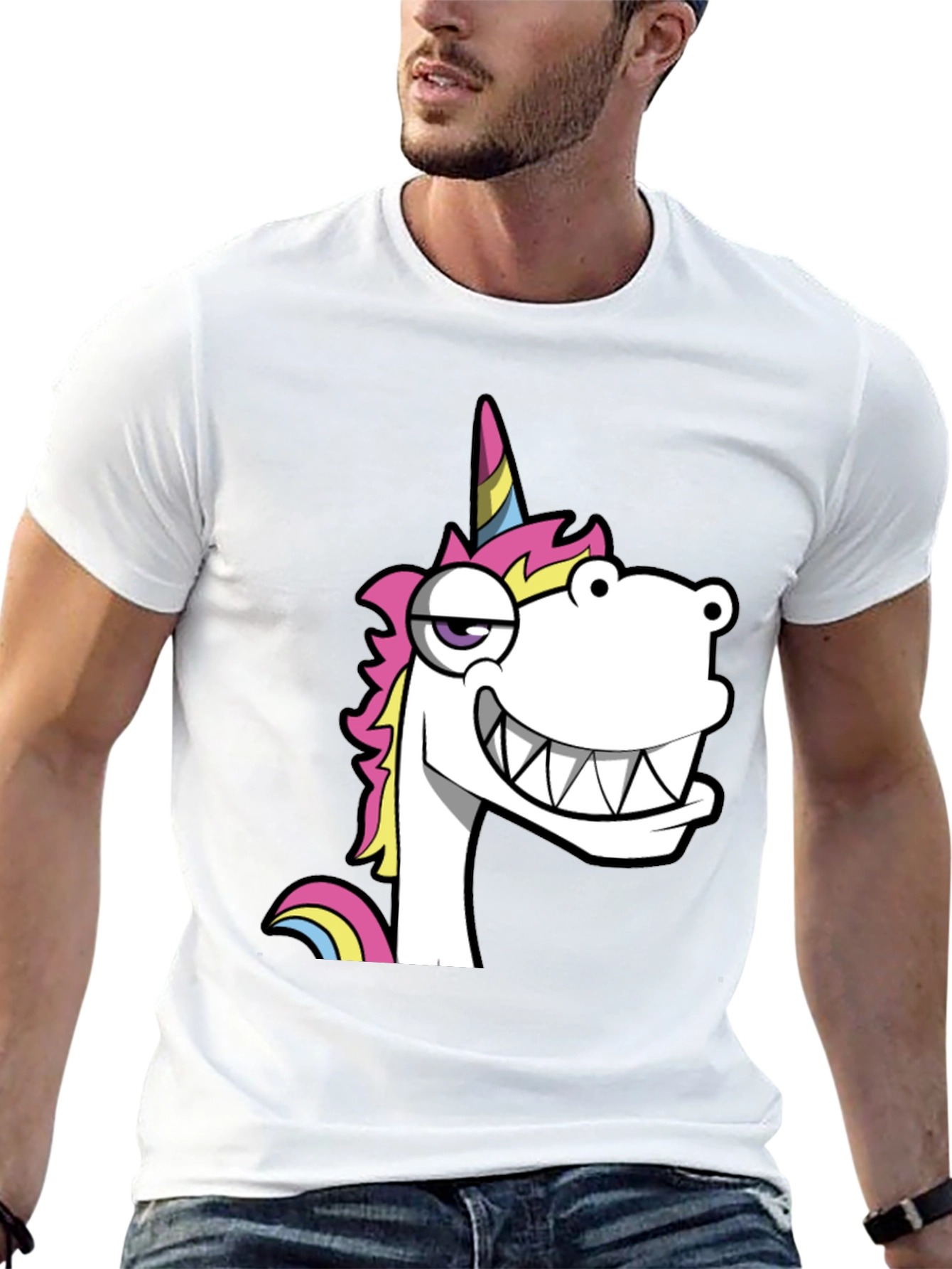 Funny Unicorn Graphic Black T-Shirt
