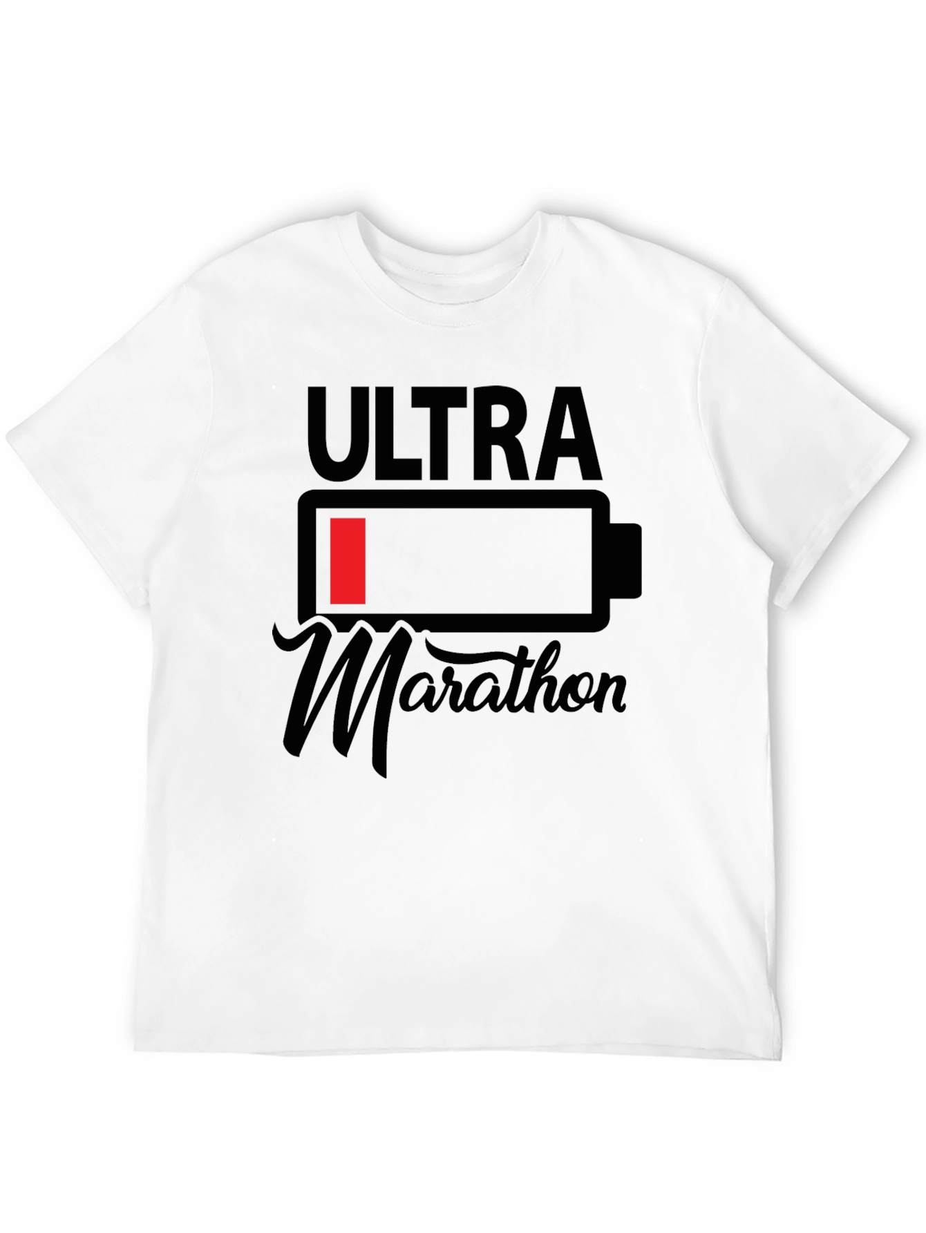 Ultra Marathon Low Battery Mens Black T-Shirt