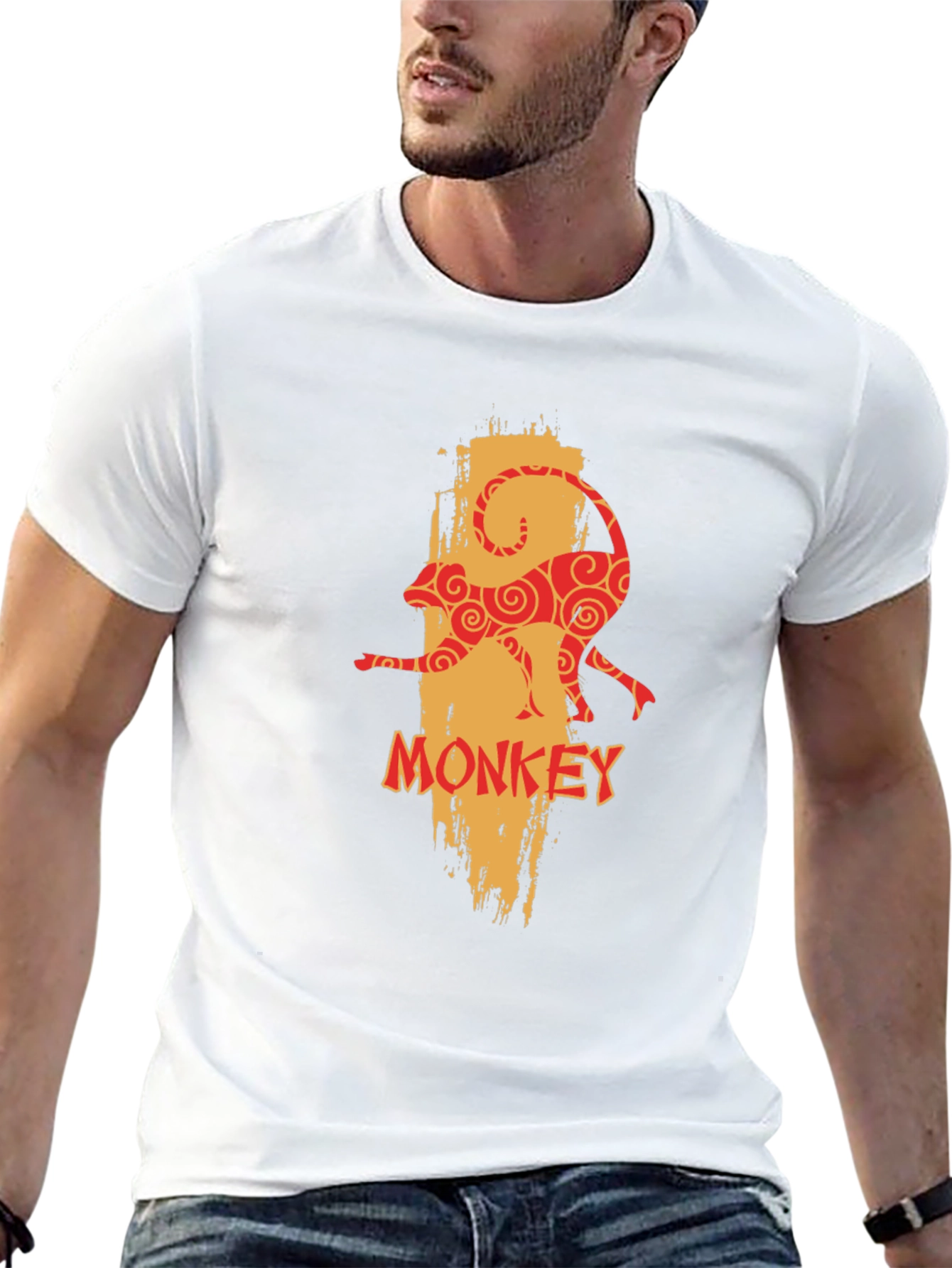 Monkey Graphic Print Tee - Unique Design