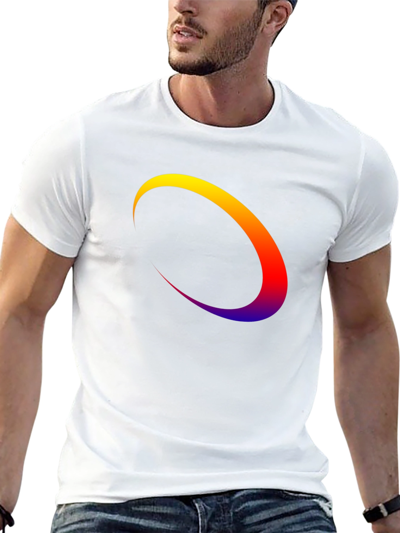Abstract Arc Graphic Tee - Modern Style