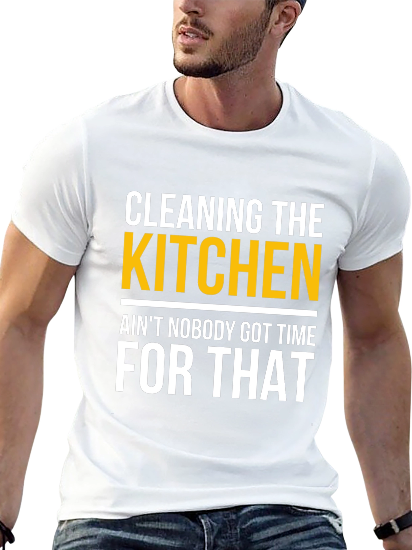 Funny Cleaning the Kitchen T-Shirt - Novelty Graphic Tee