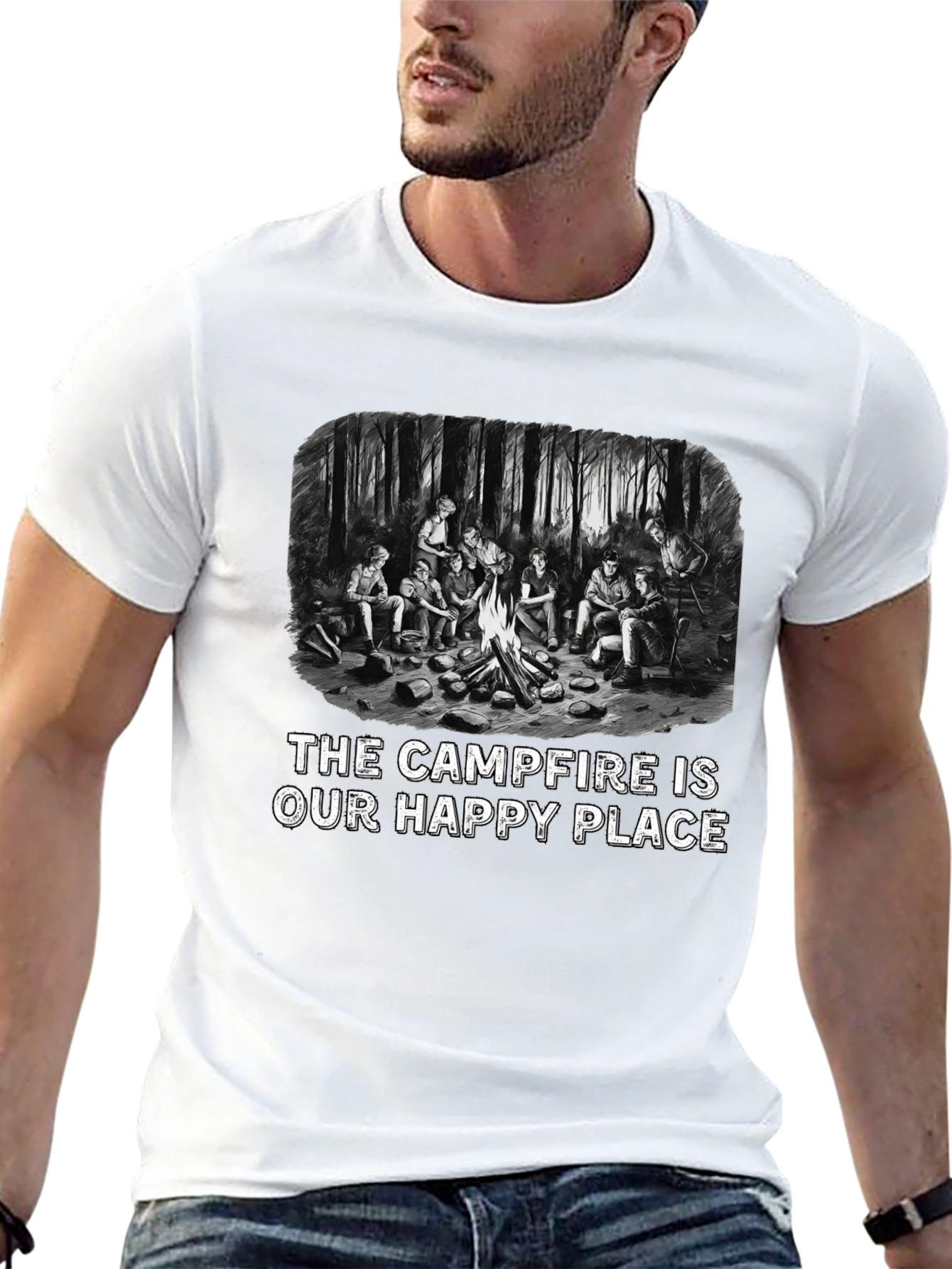 Campfire Happy Place Graphic T-Shirt