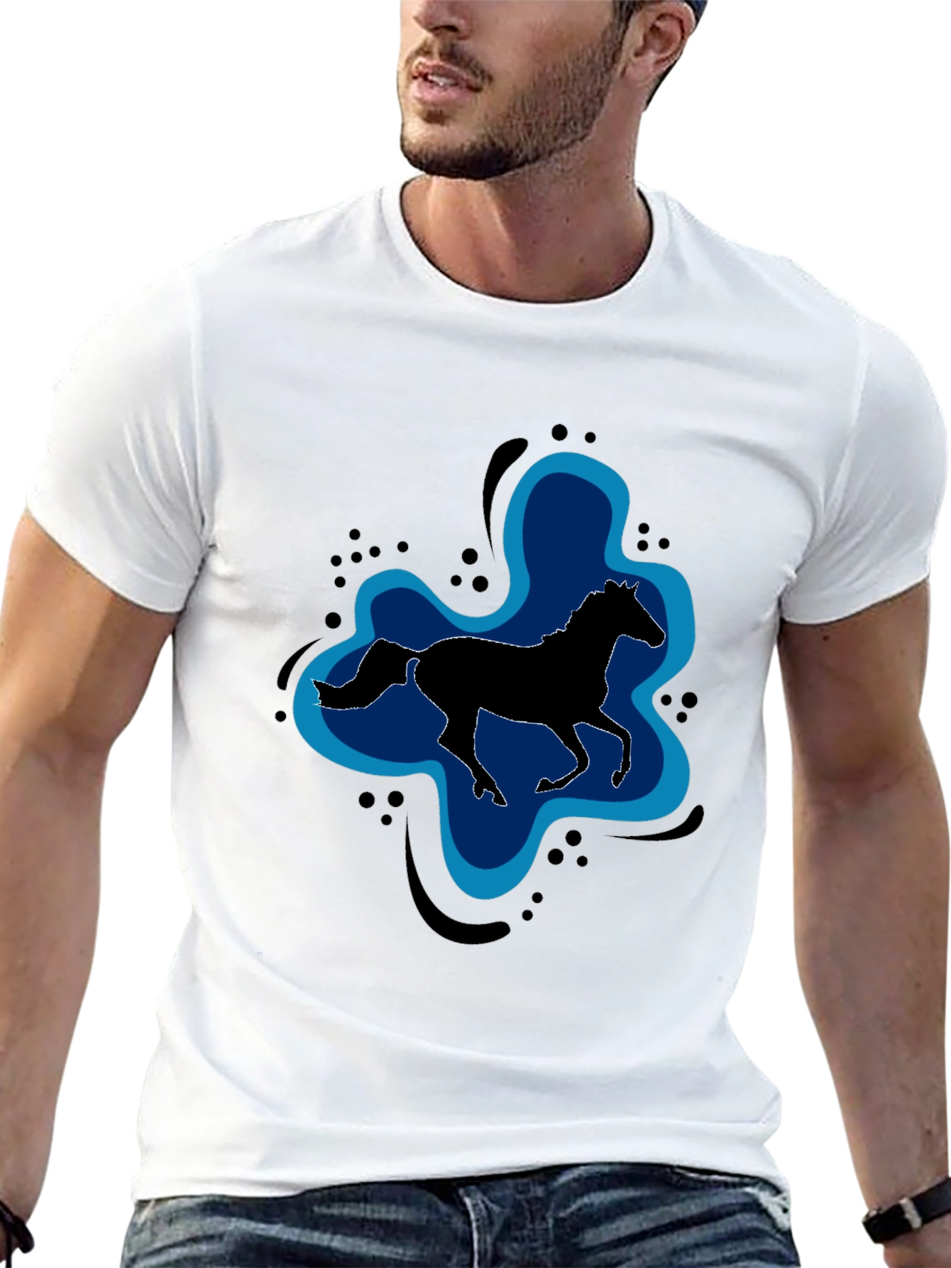 Black Horse Silhouette Graphic Tee - Unisex