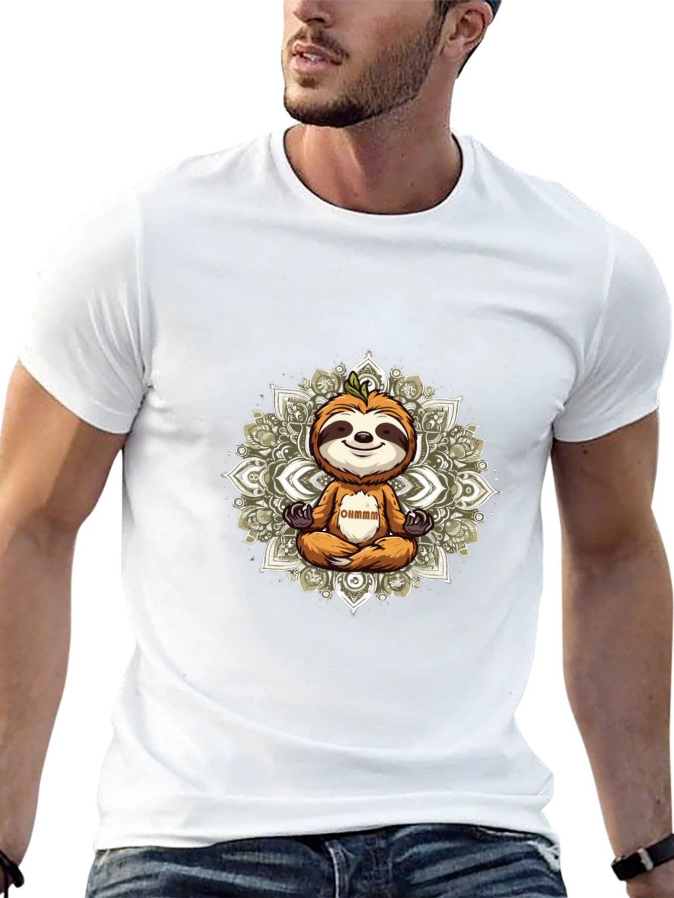 Meditating Sloth Graphic Tee - Relaxed Vibe