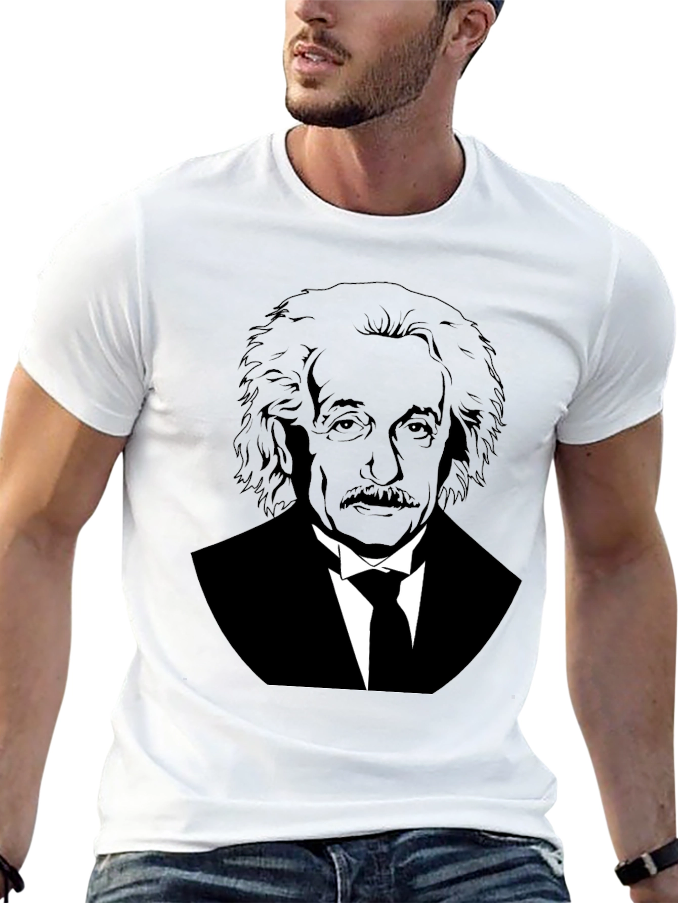 Einstein Portrait Graphic Tee - Mens Black T-Shirt