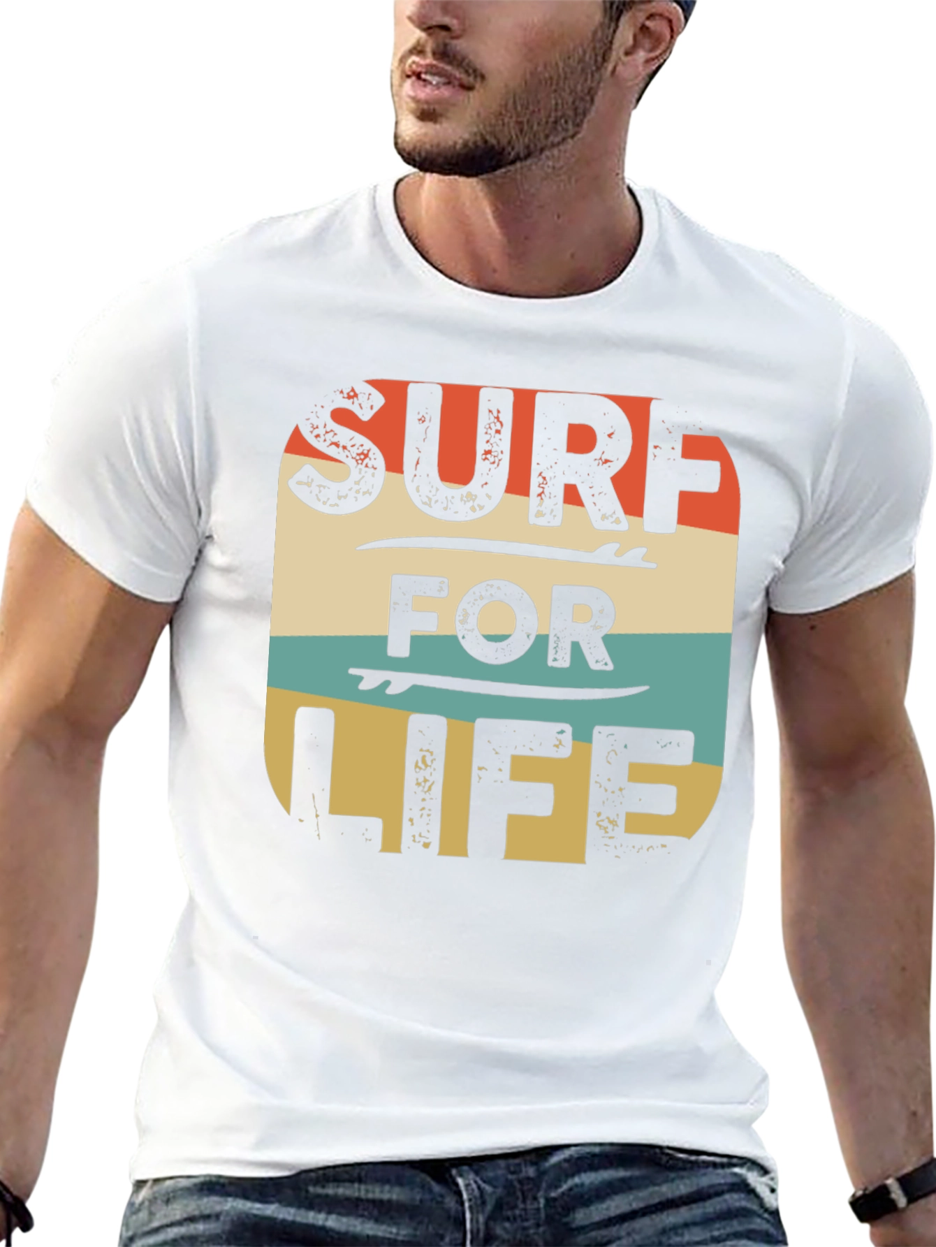Retro Surf For Life Graphic Tee