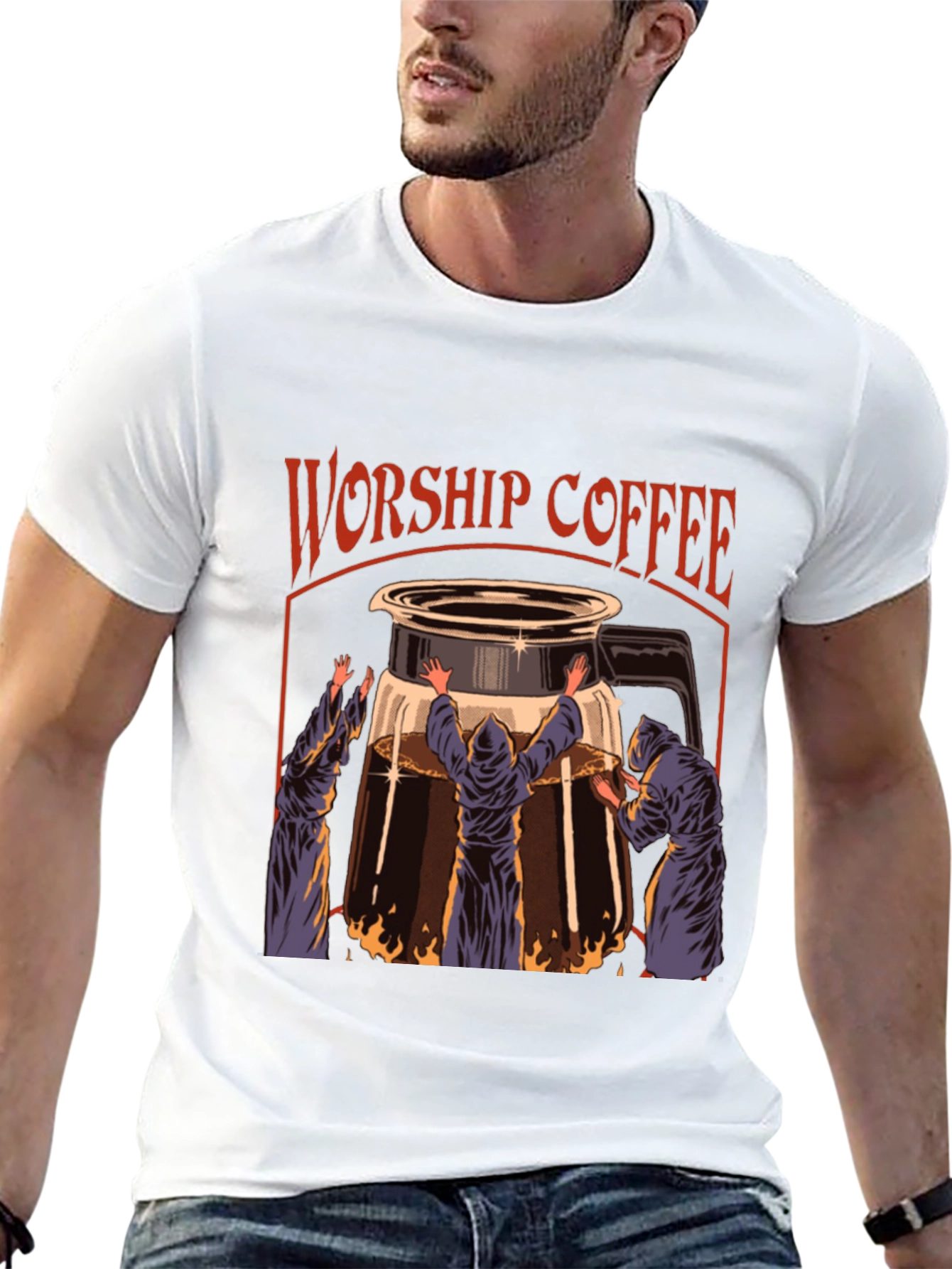 Worship Coffee Graphic T-Shirt Black