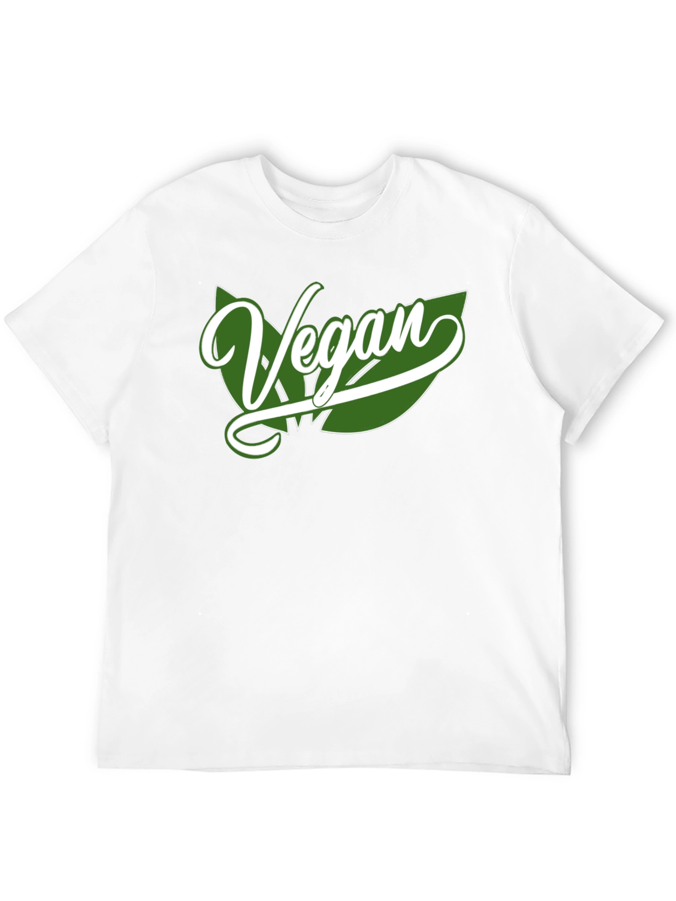 Vegan Leaf Graphic Tee - Black Cotton Blend Shirt