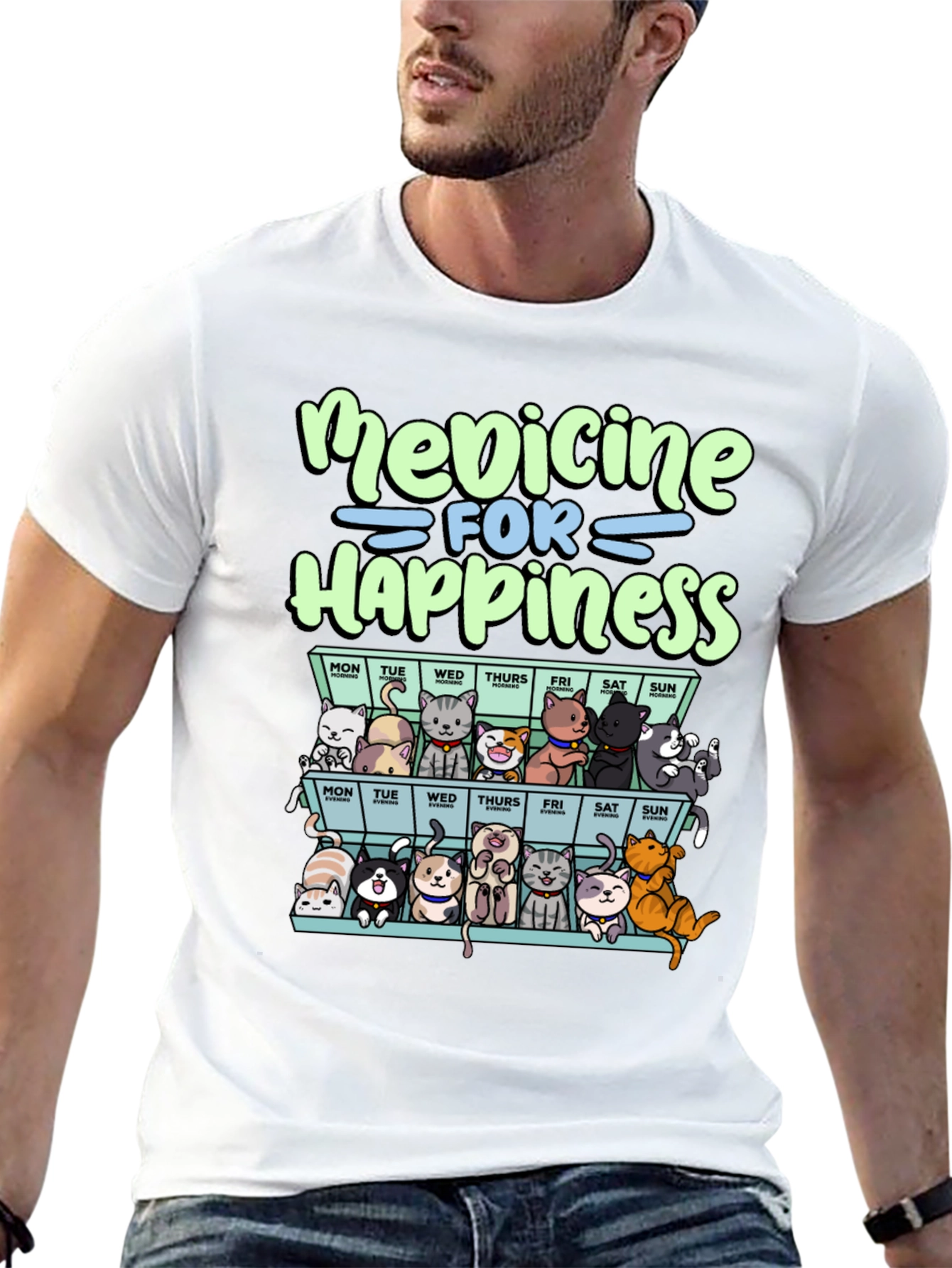 Medicine for Happiness Cats T-Shirt