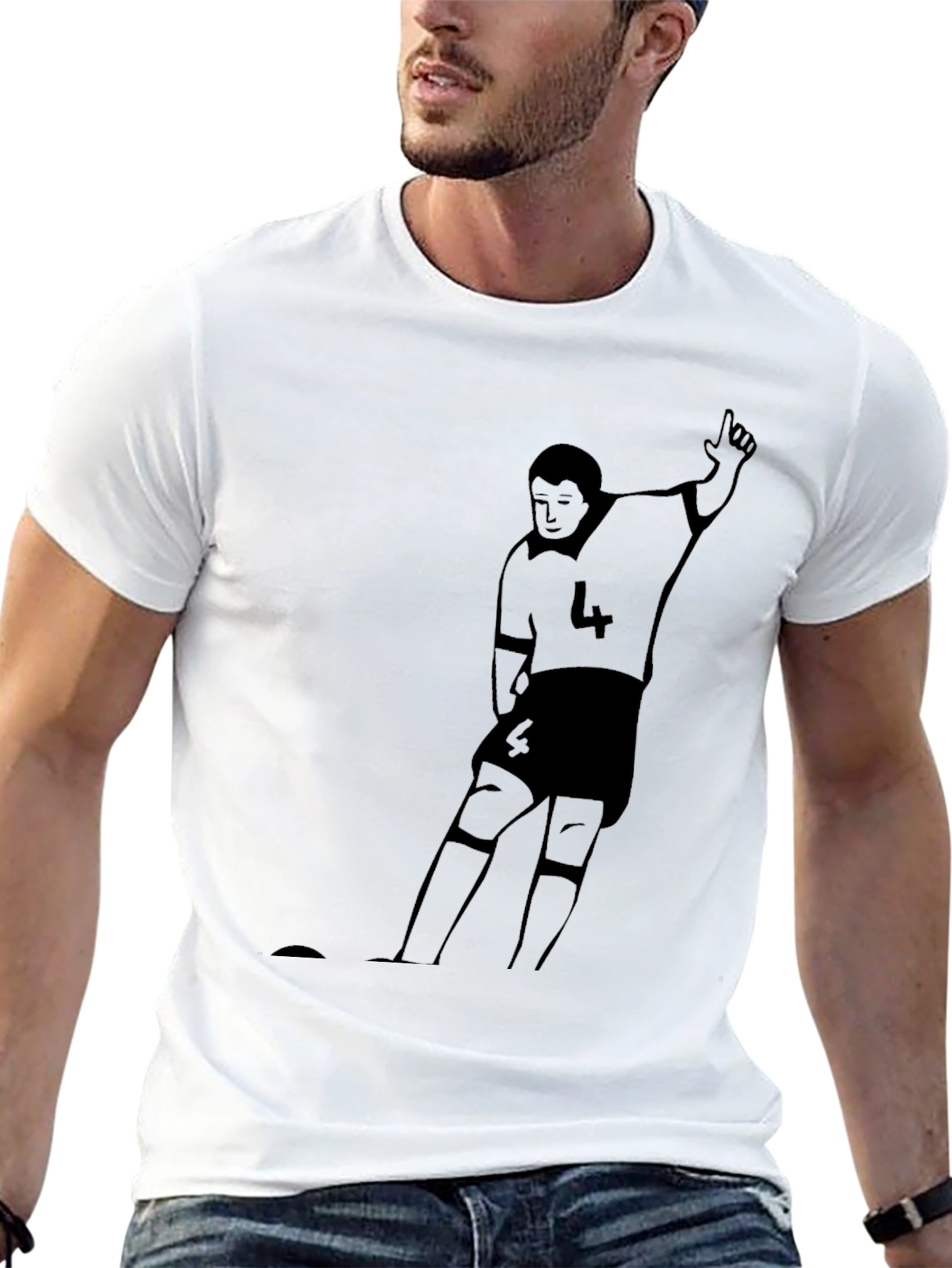 Black Soccer Player Graphic Tee