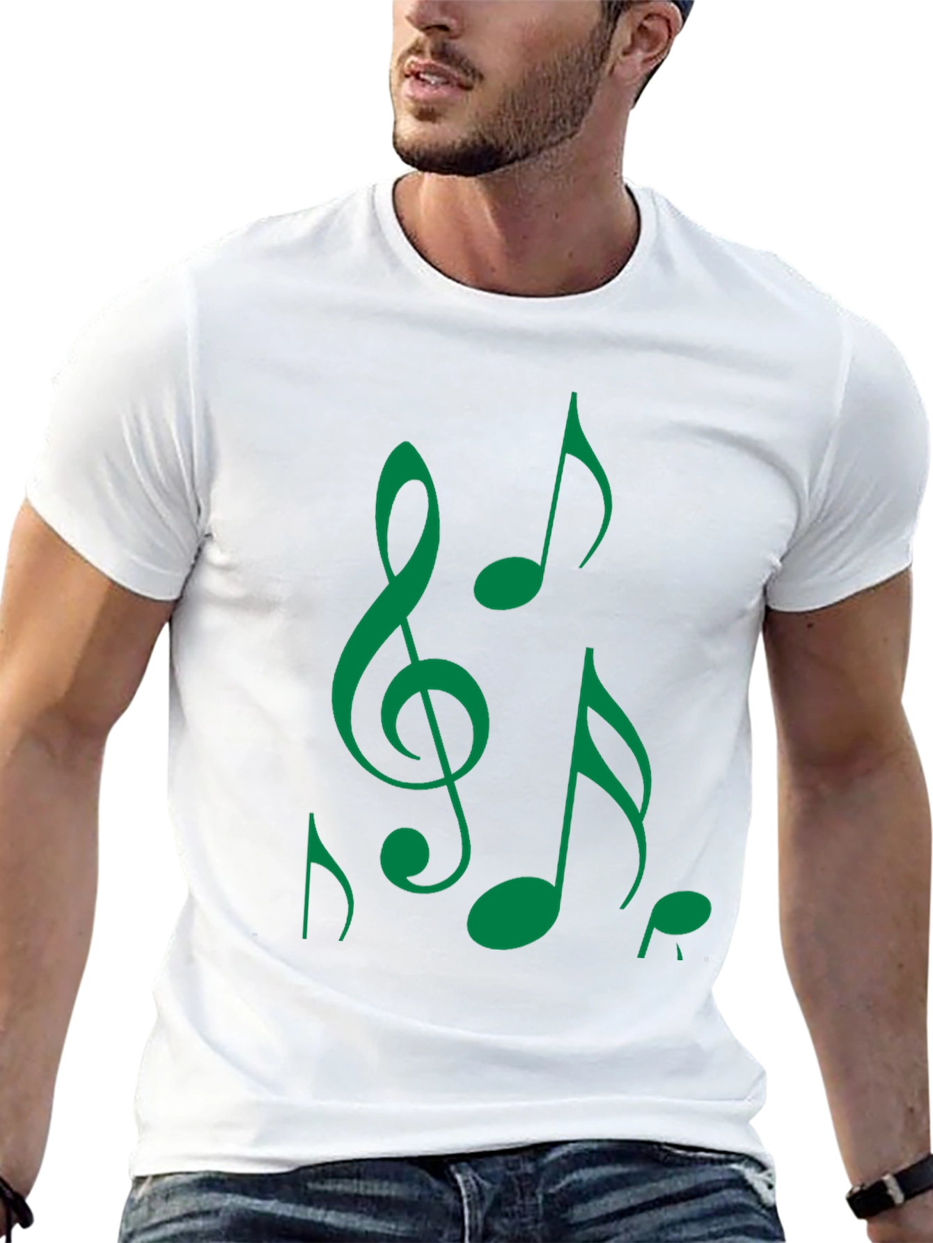 Music Notes Black T-Shirt