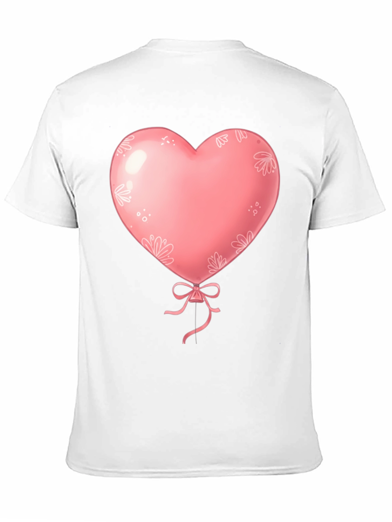 Heart Balloon Graphic Tee - Black Cotton Shirt