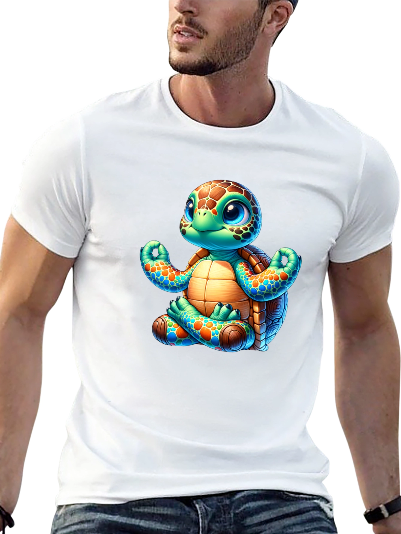 Meditating Turtle Graphic Tee - Yoga Animal Shirt