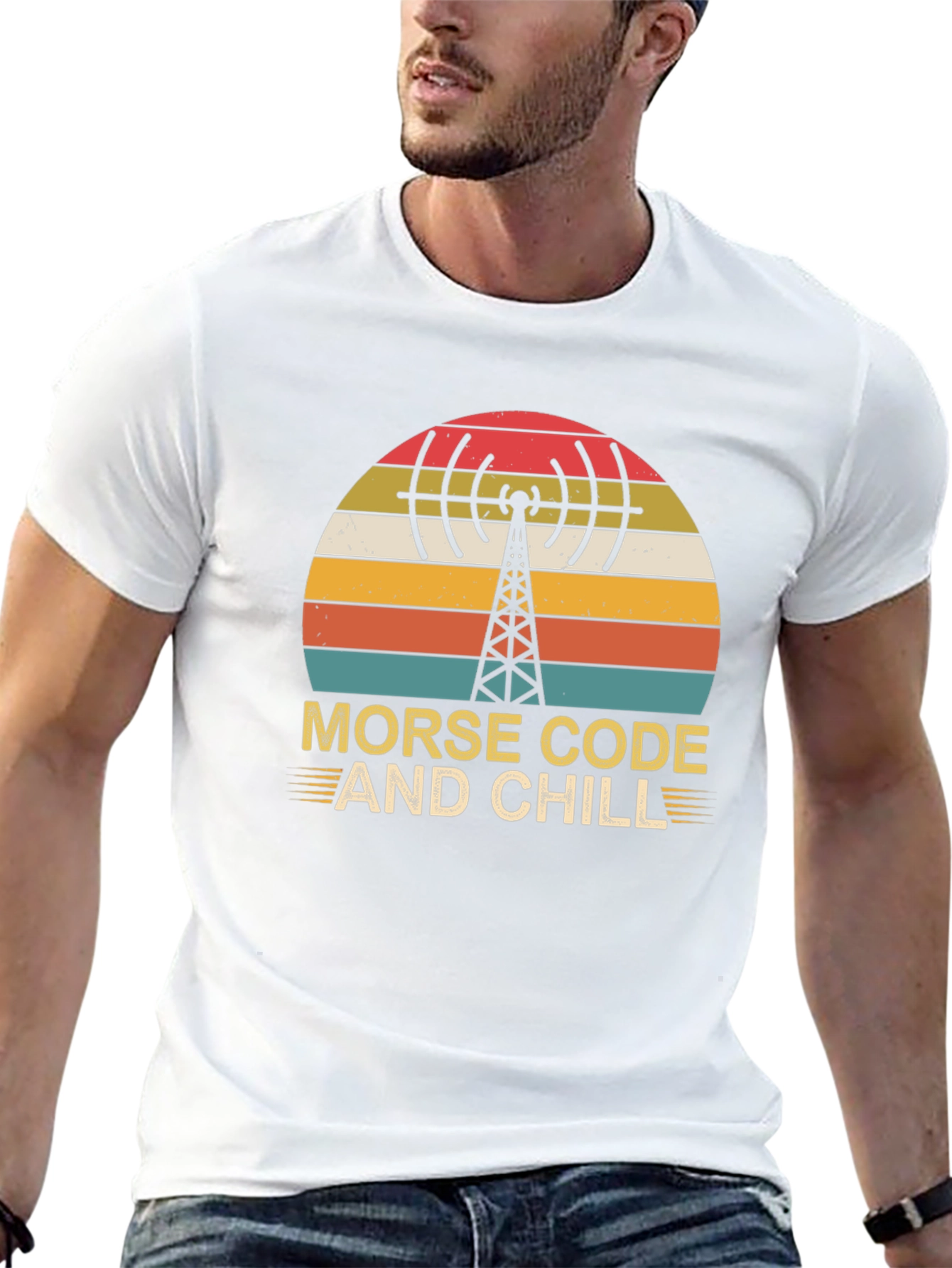 Morse Code & Chill Retro Graphic T-Shirt