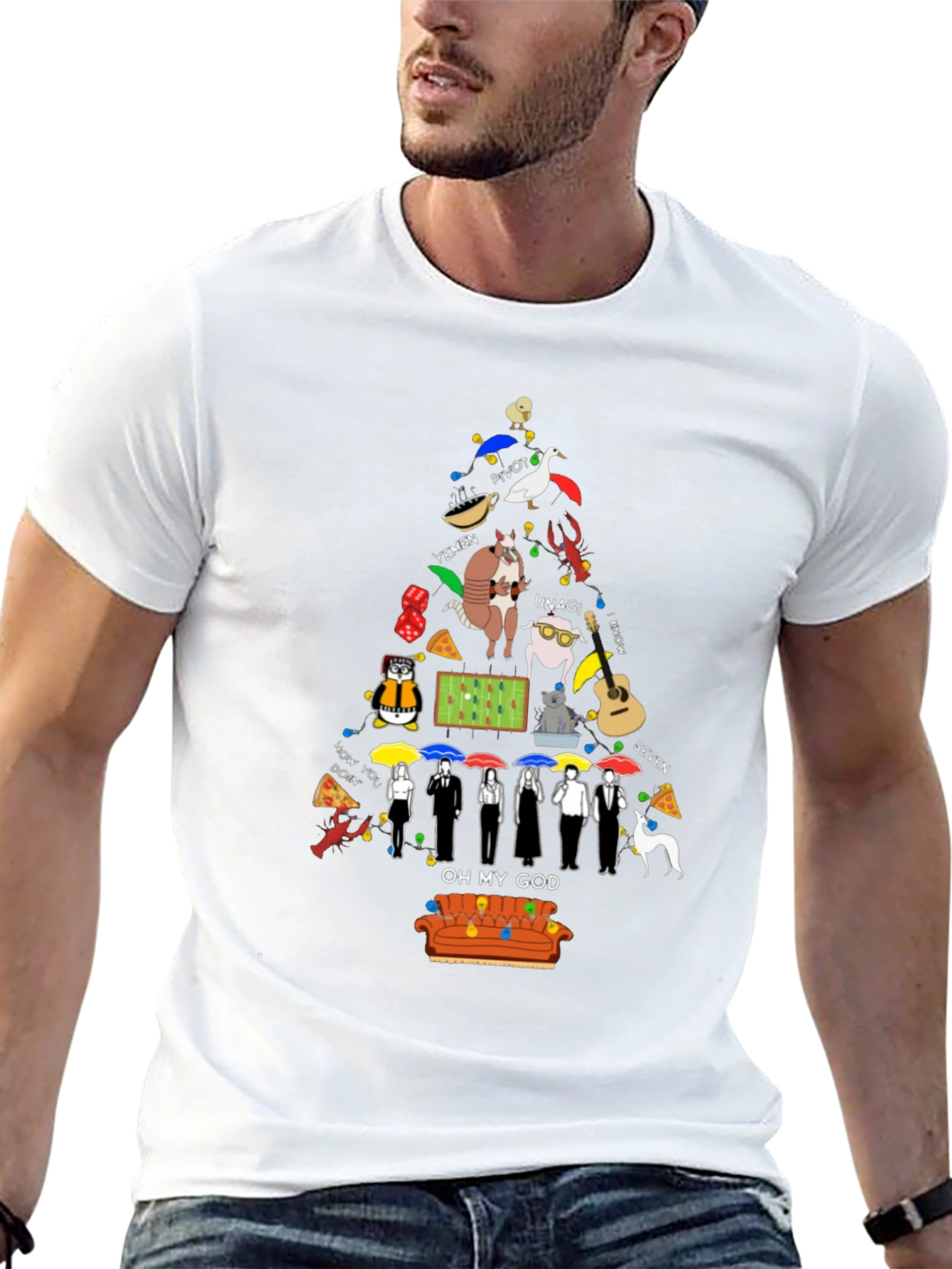 Friends TV Show Christmas Tree T-Shirt