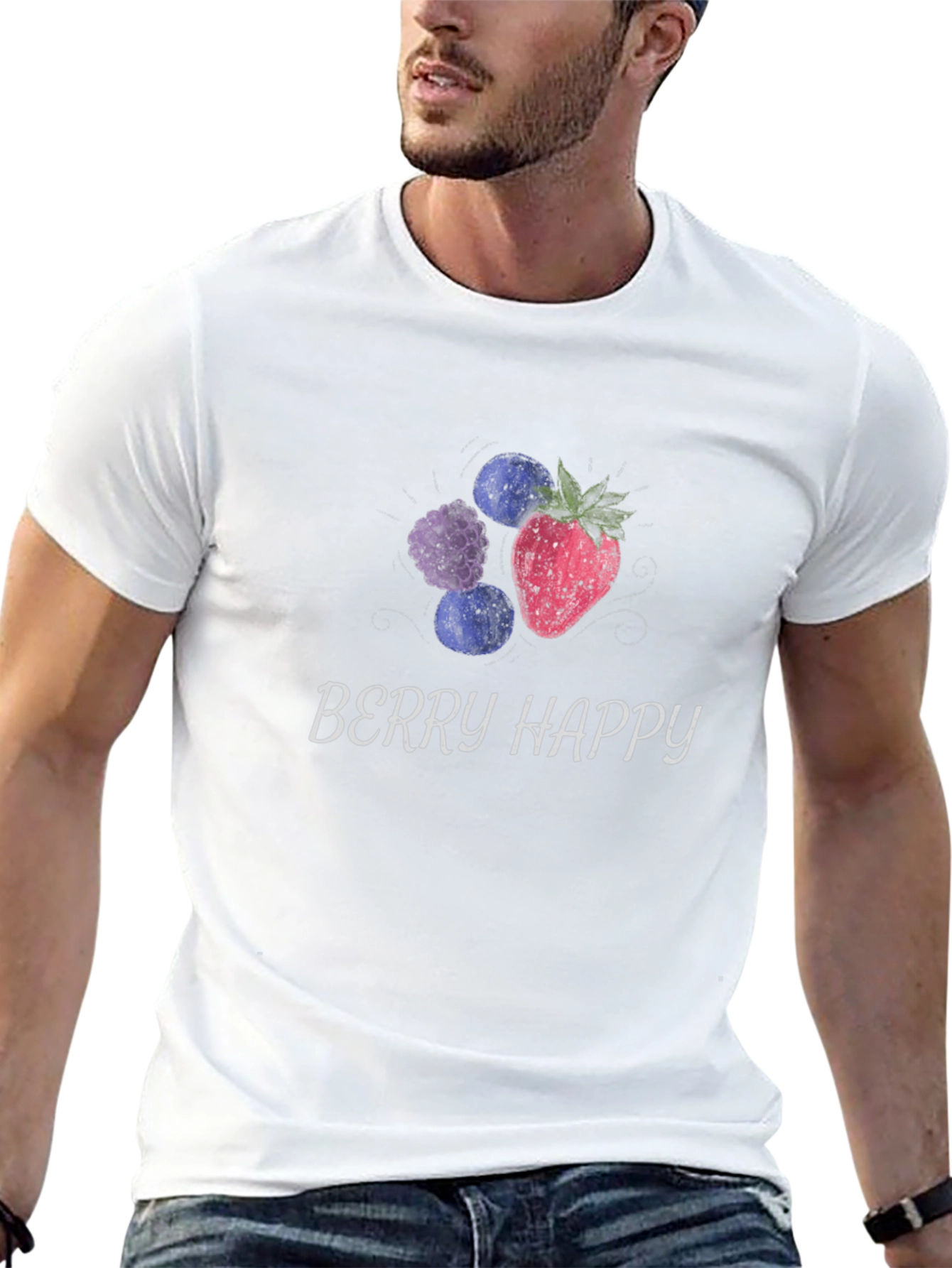 Berry Happy Graphic Tee - Unisex Soft Cotton Shirt
