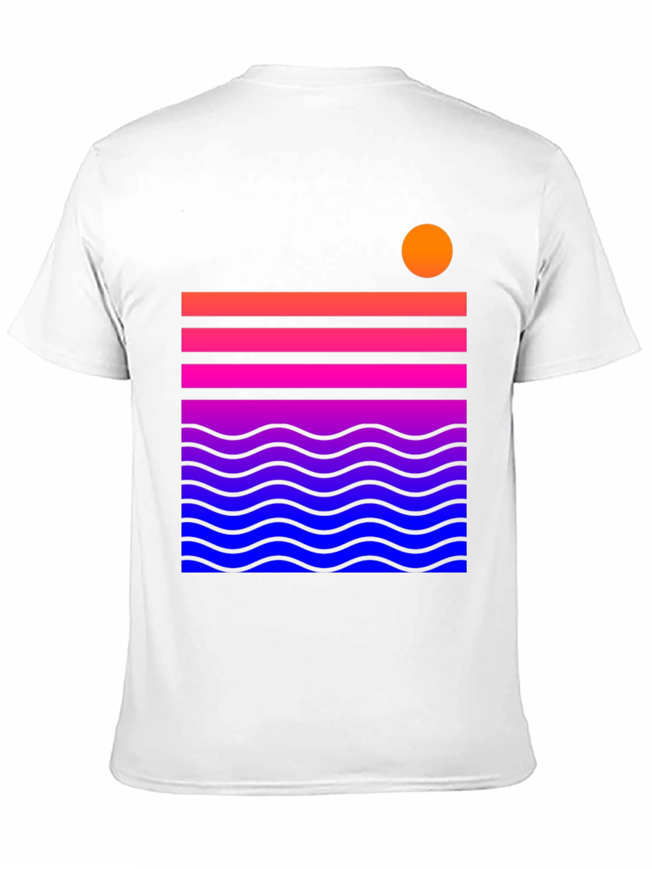 Sunset Waves Graphic Tee - Stylish Mens Black T-Shirt