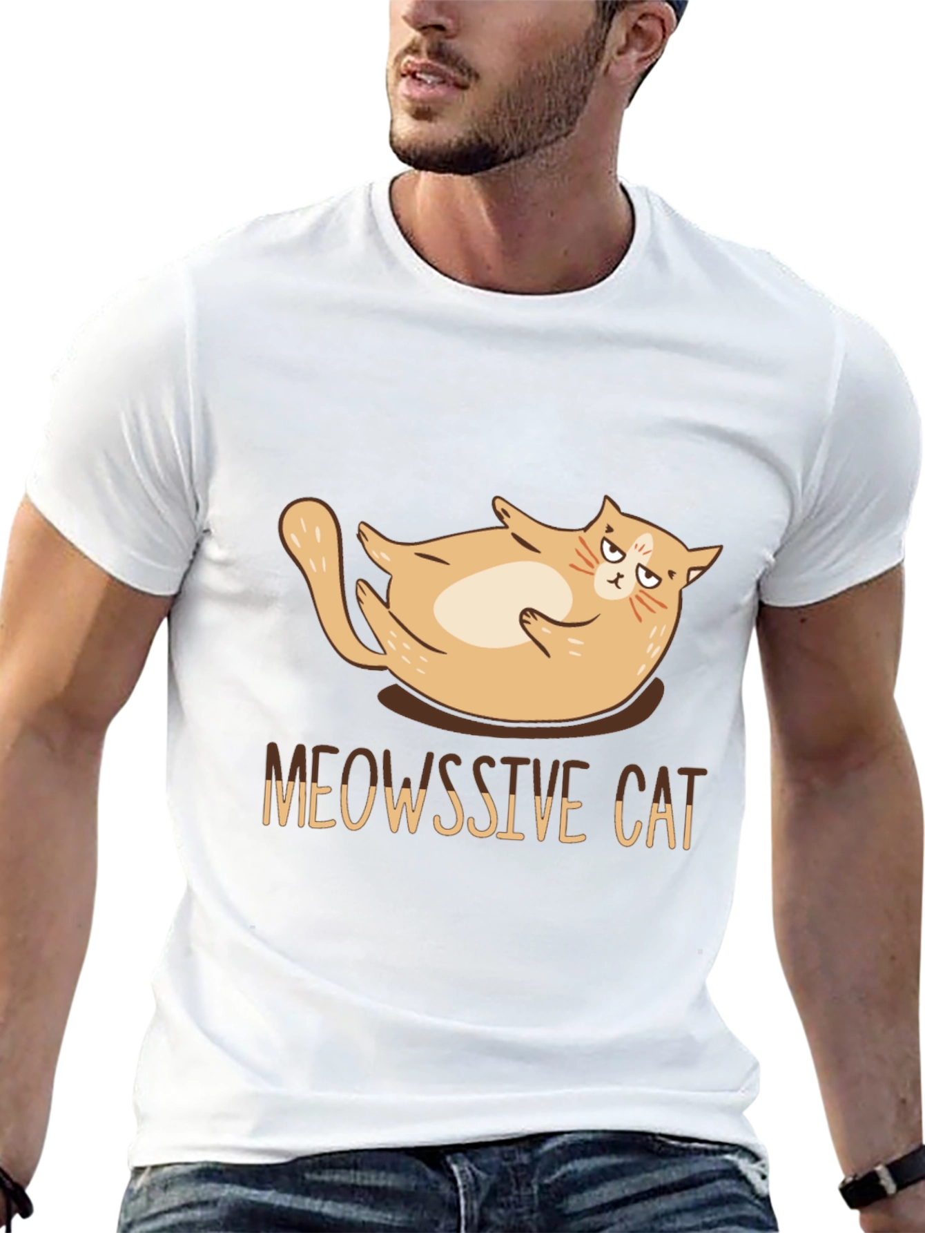 Meowssive Cat T-Shirt - Funny Graphic Tee