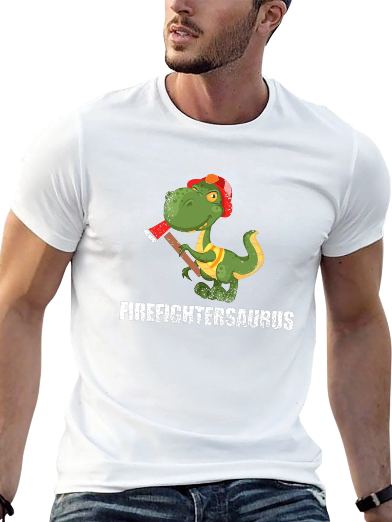 Firefighter Dinosaur T-Shirt - Funny Dino Tee