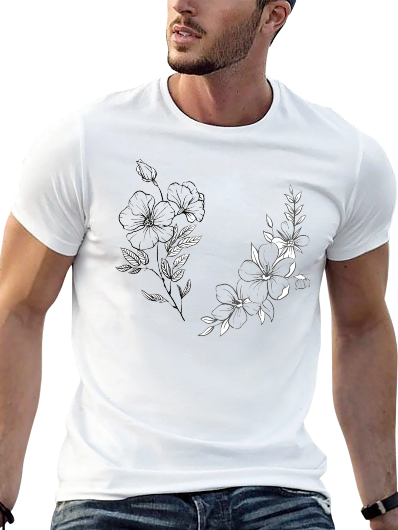 Botanical Black T-Shirt - Floral Graphic Tee
