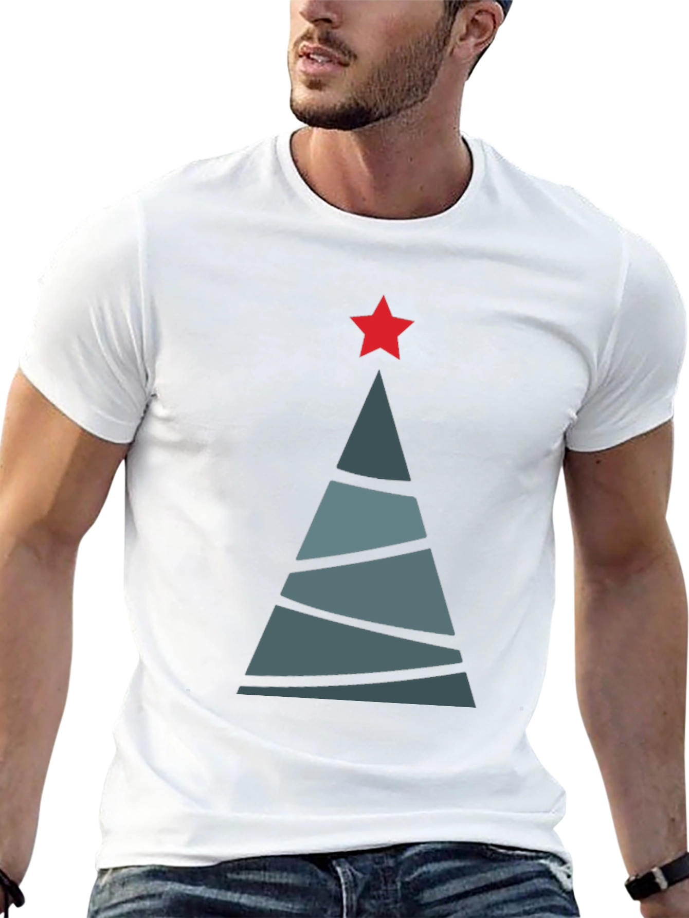 Geometric Christmas Tree Graphic Tee