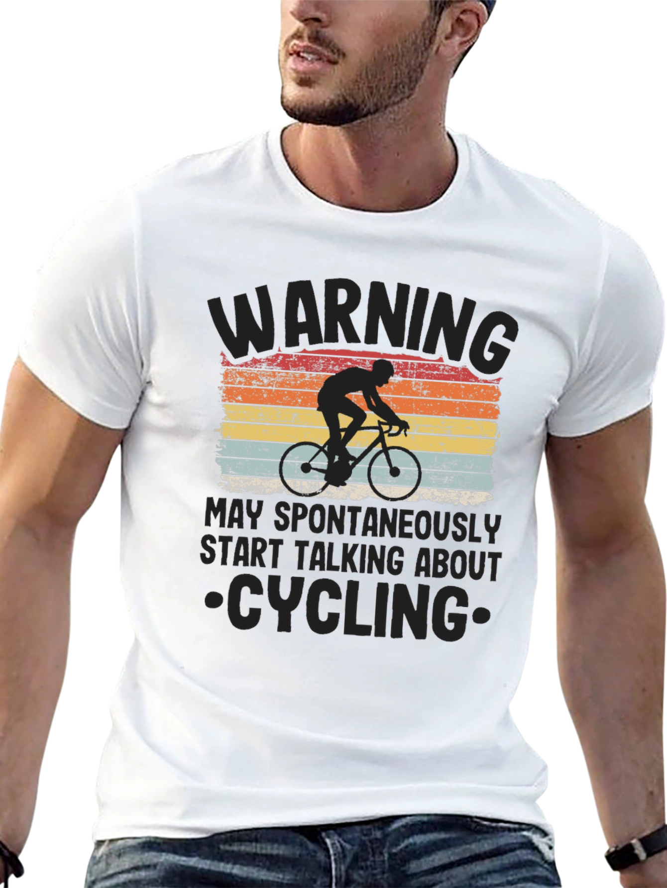 Cycling Warning Graphic Tee - Mens Black T-Shirt