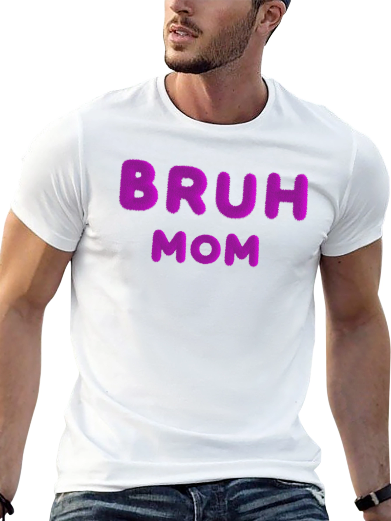 Bruh Mom Graphic T-Shirt - Casual Crew Neck Tee