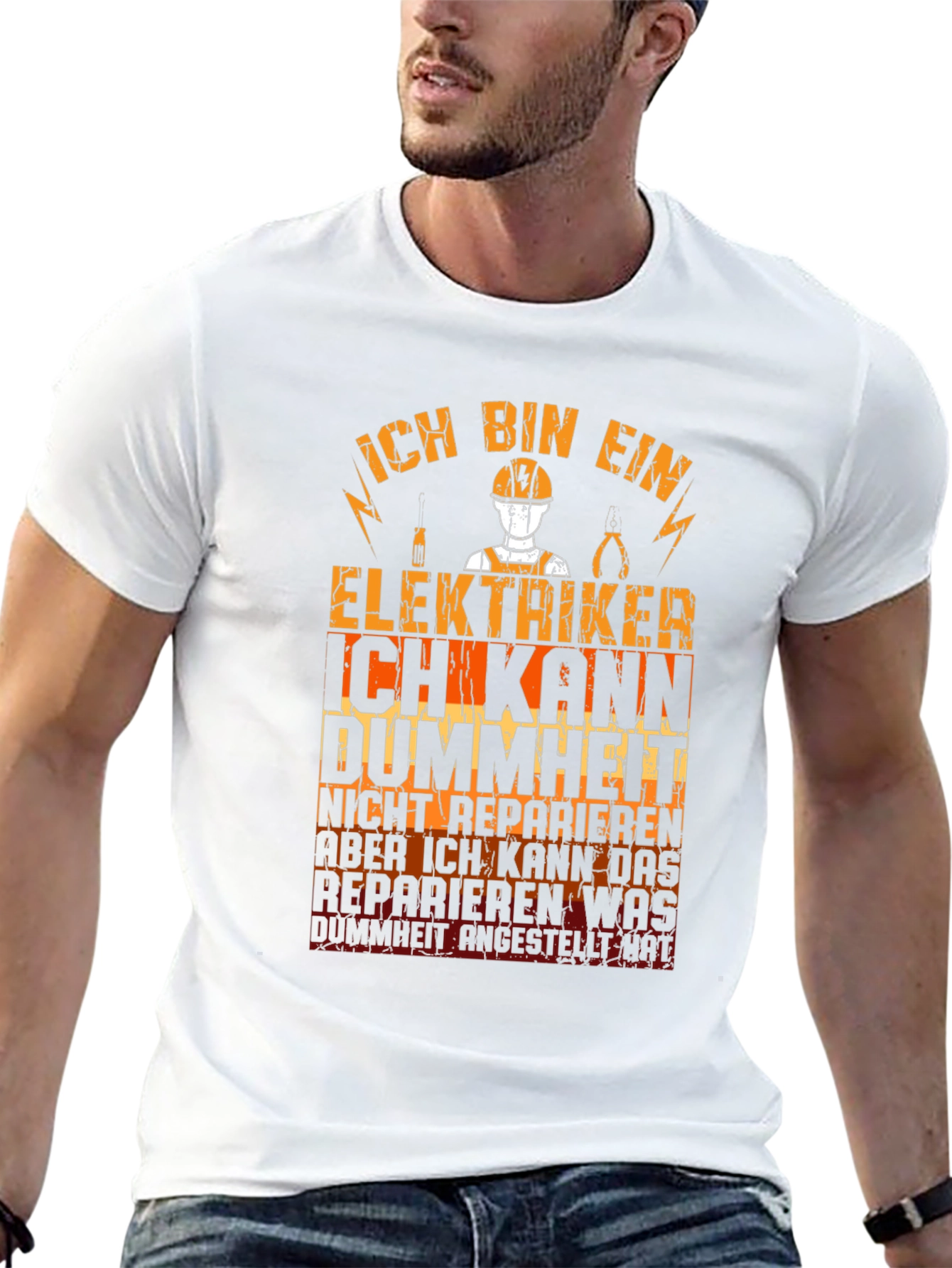 Electrician T-Shirt Funny German Text Graphic Tee