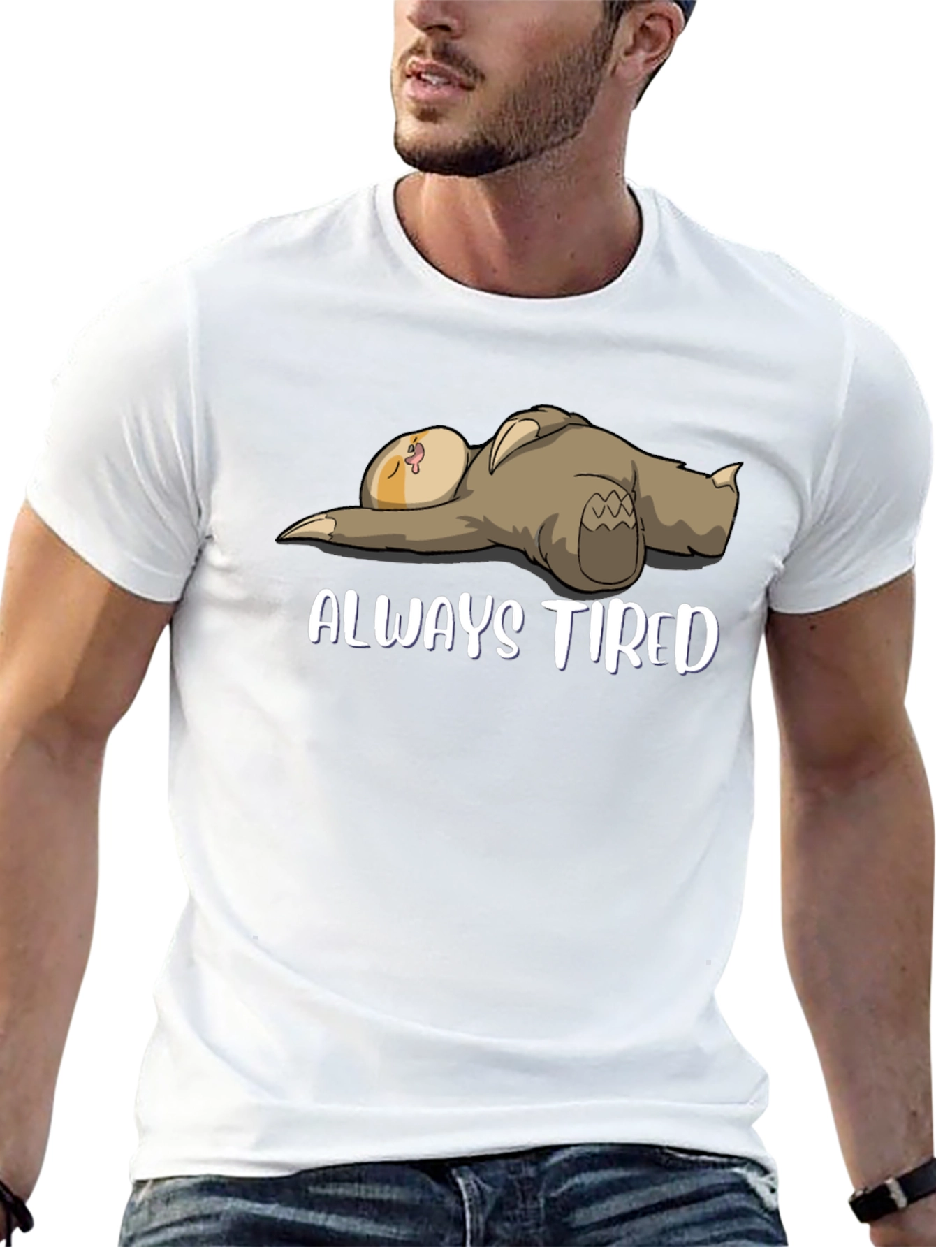 Always Tired Sloth Graphic T-Shirt - Mens