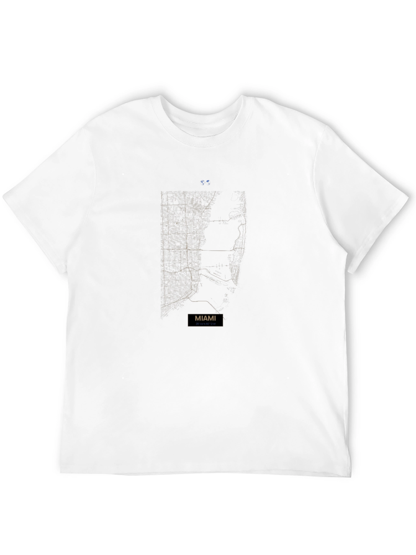Miami City Map T-Shirt - Black