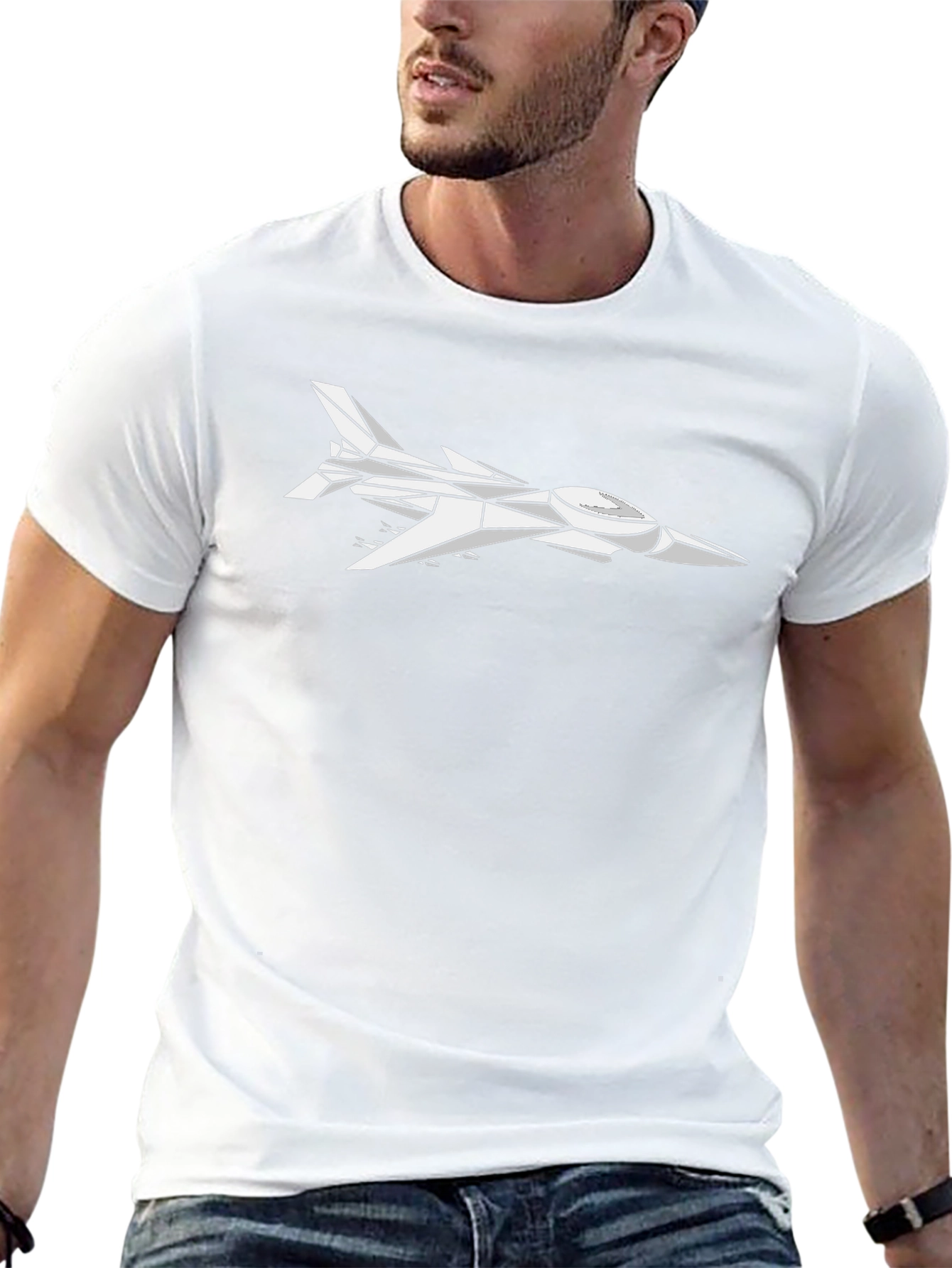 Geometric Jet Black T-Shirt