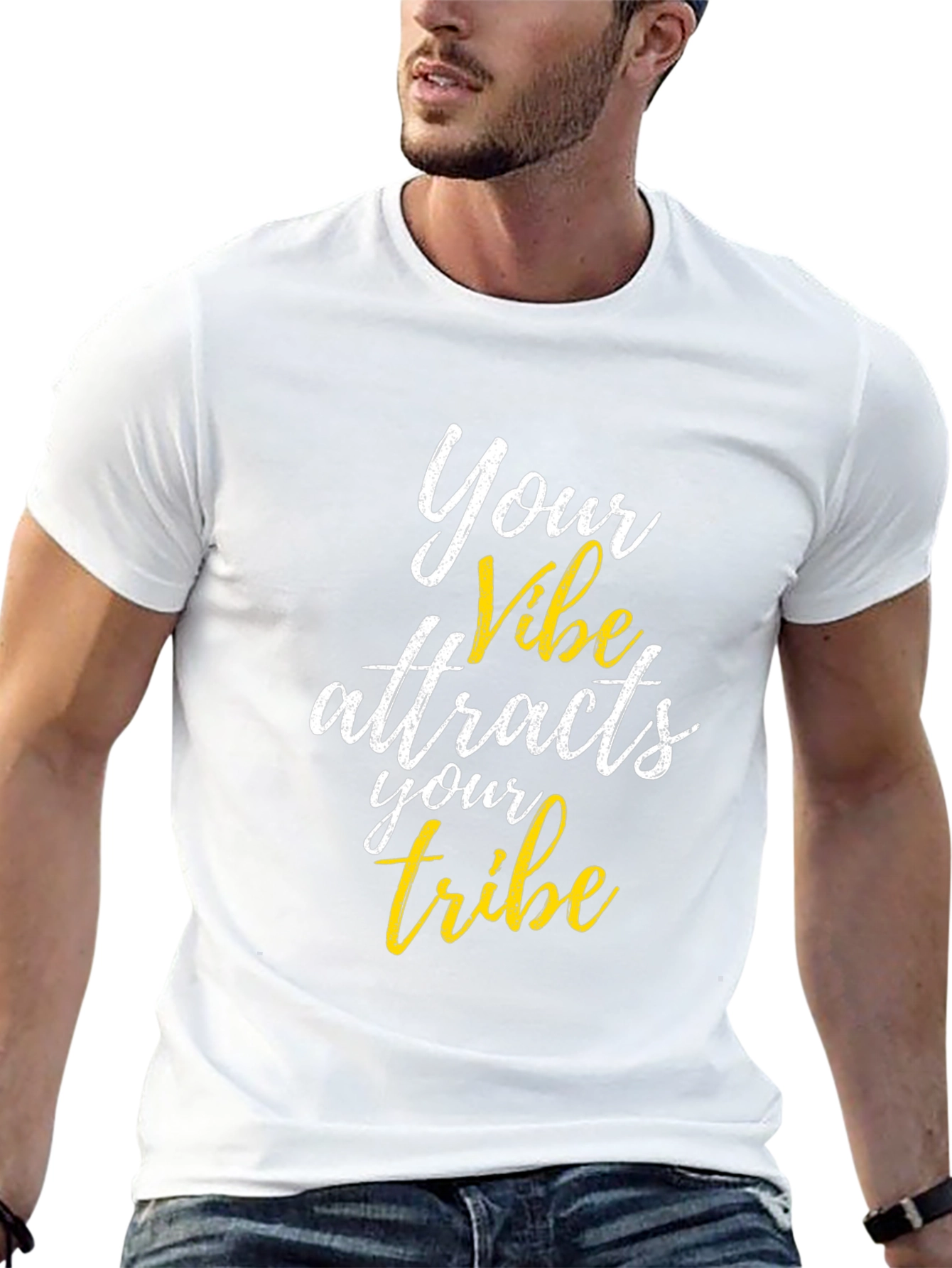 Vibe Attracts Tribe Black Graphic Tee