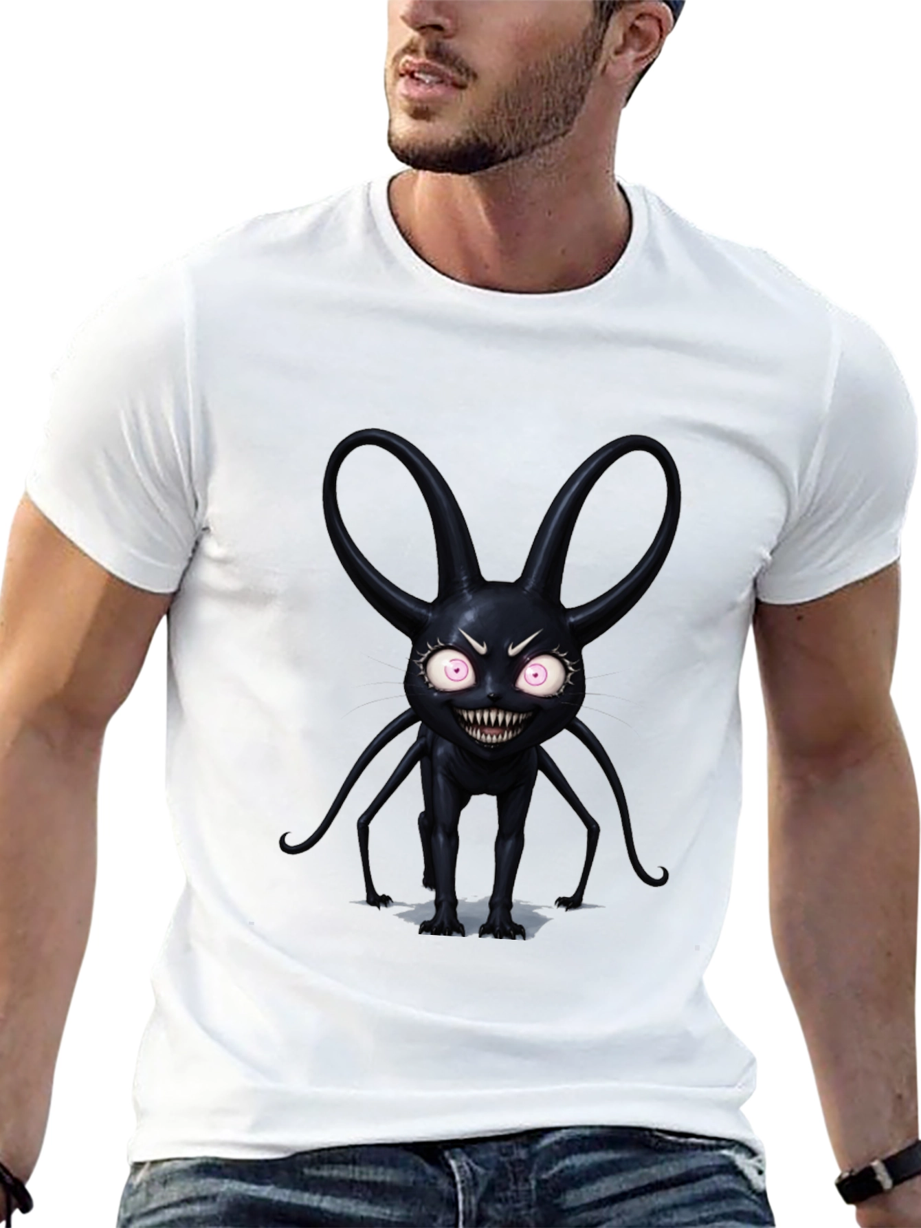 Monster Graphic Tee - Dark Fantasy Style T-Shirt