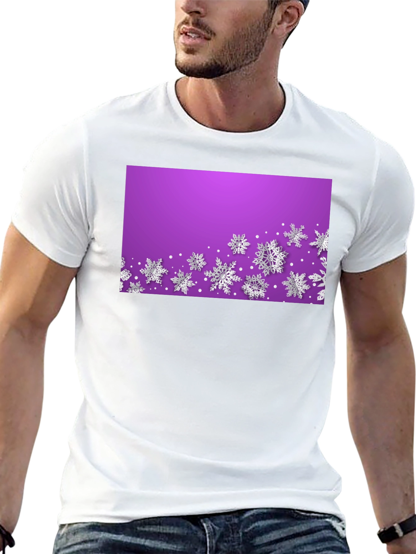 Winter Snowflake Graphic Tee - Black