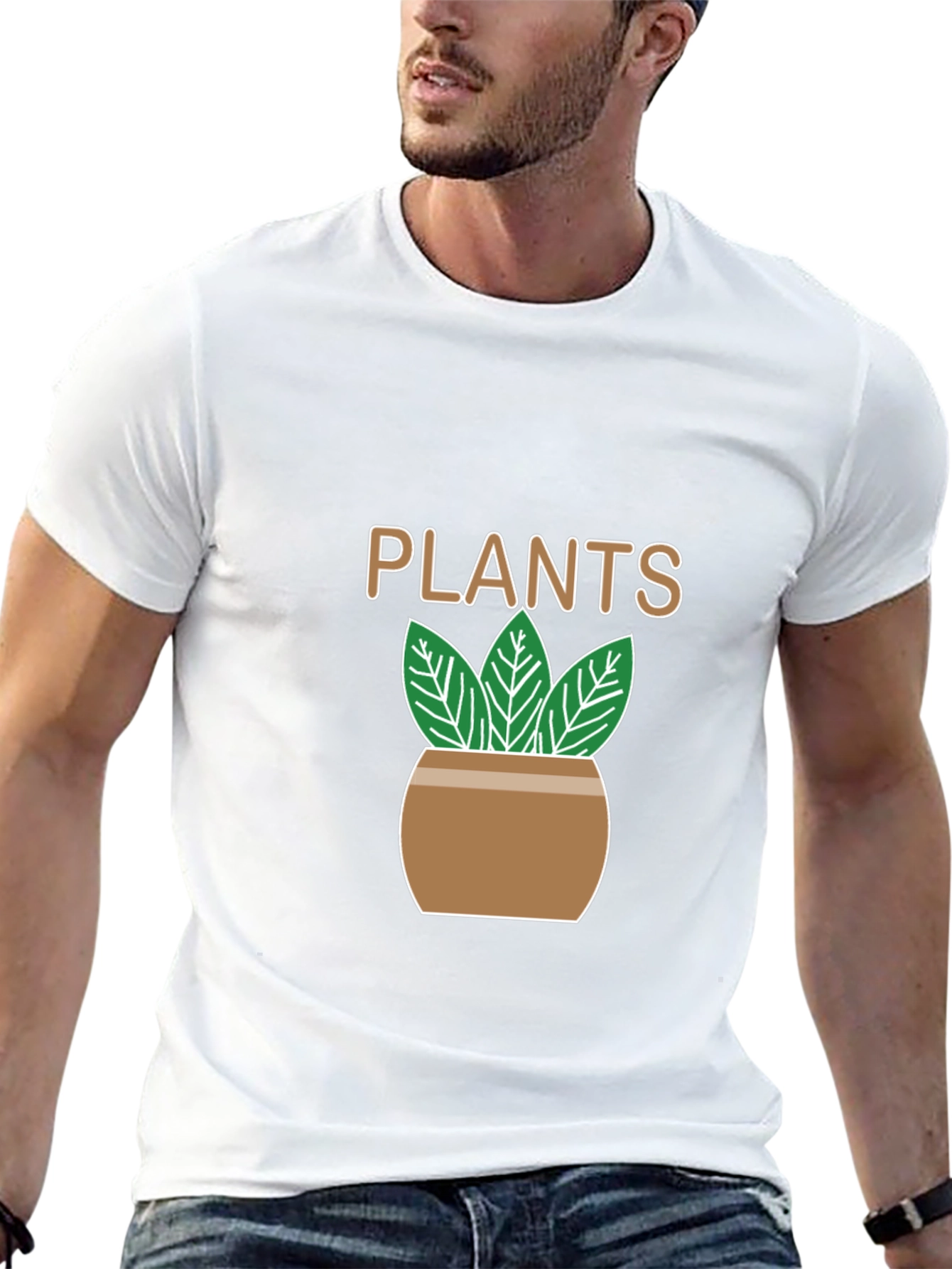 Plants Graphic T-Shirt - Black Casual Tee