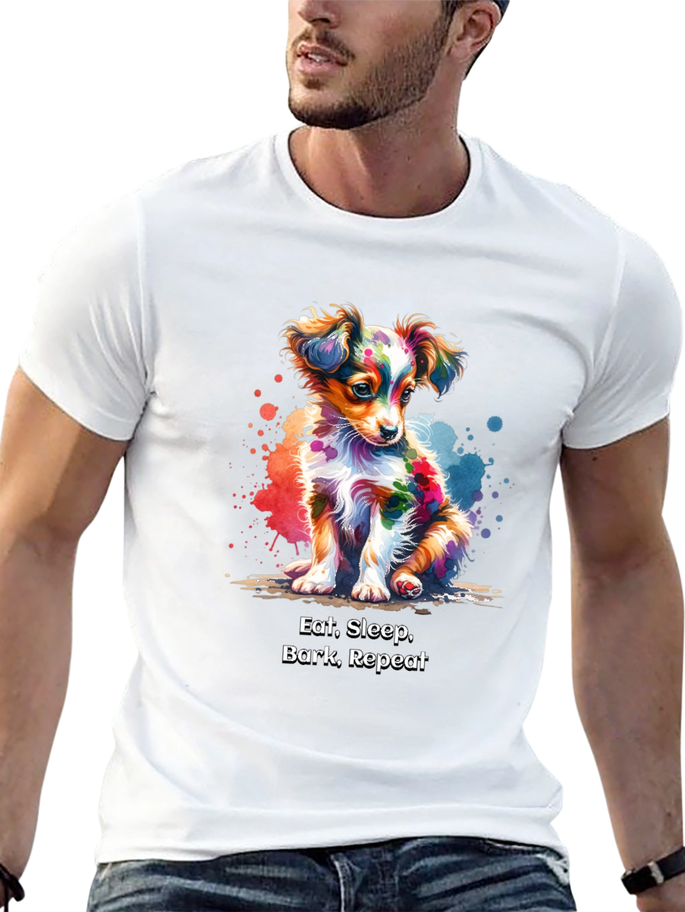 Eat Sleep Bark Repeat Dog T-Shirt