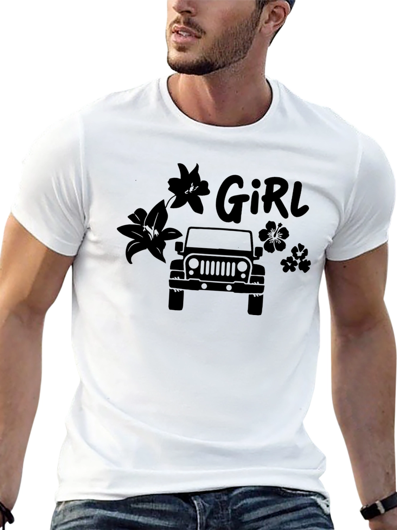 Girl Jeep Graphic Tee - Stylish Off-Road Adventure Shirt