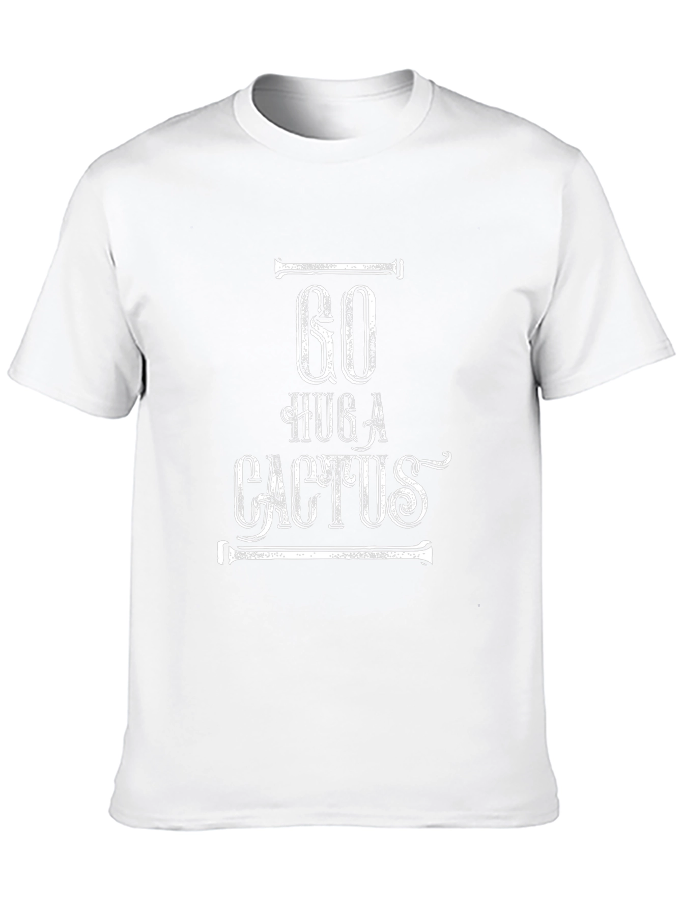 Go Hug A Cactus Black Graphic T-Shirt