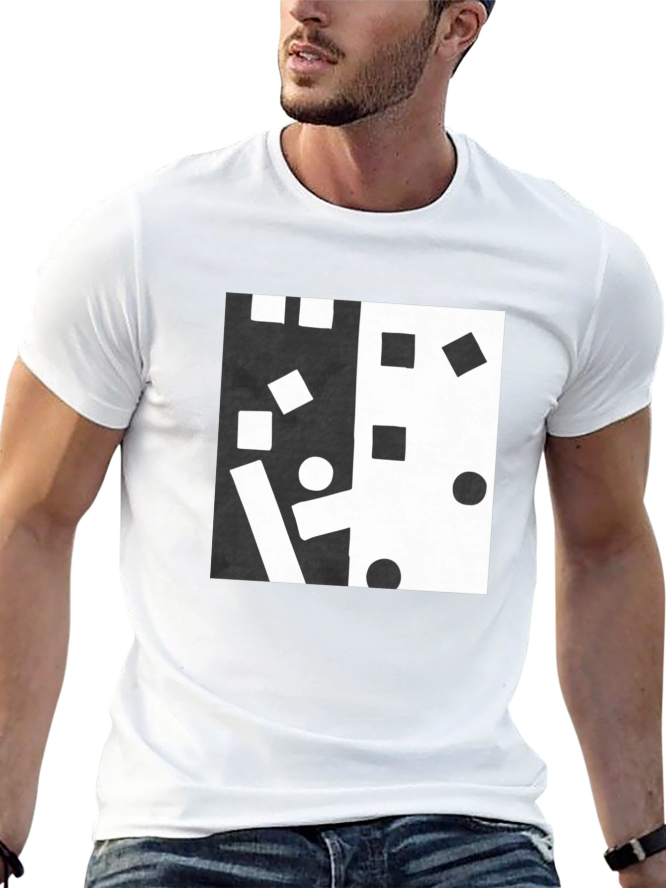 Abstract Black and White Graphic Tee